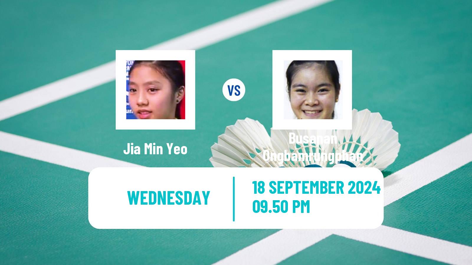 Badminton BWF World Tour Victor China Open Women Jia Min Yeo - Busanan Ongbamrungphan