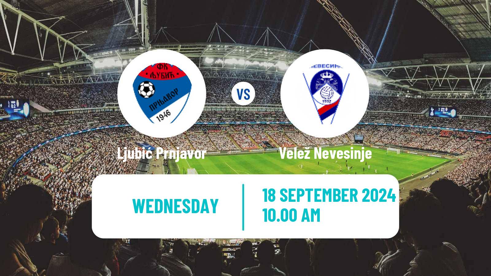 Soccer Bosnian Prva Liga RS Ljubić Prnjavor - Velež Nevesinje