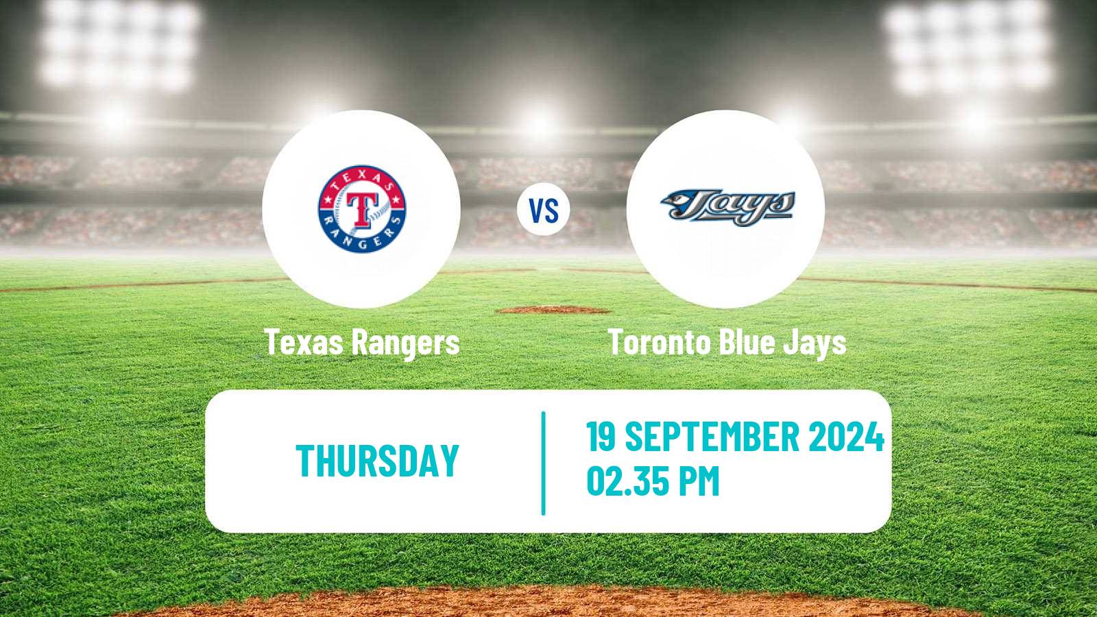 Baseball MLB Texas Rangers - Toronto Blue Jays