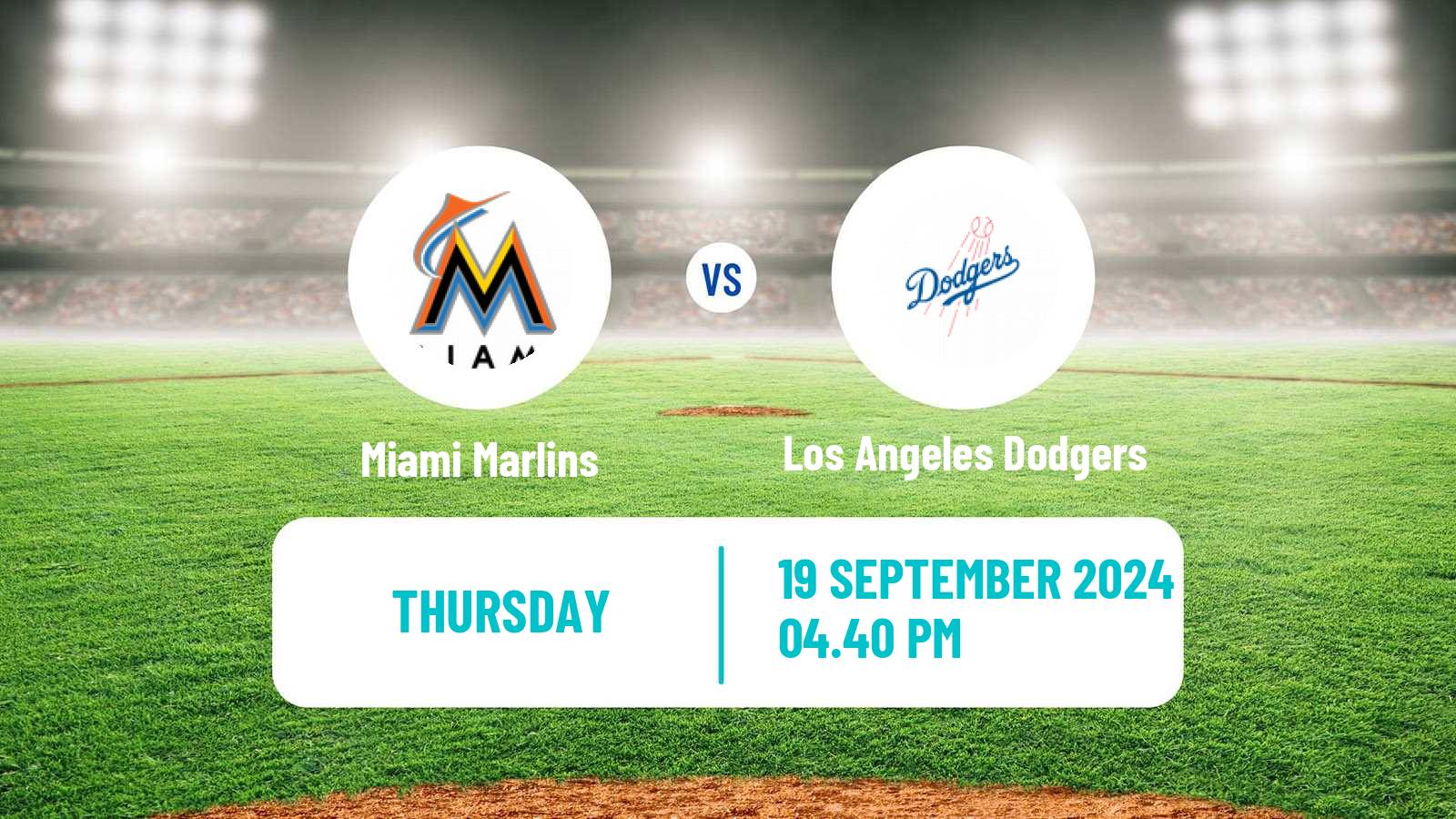 Baseball MLB Miami Marlins - Los Angeles Dodgers