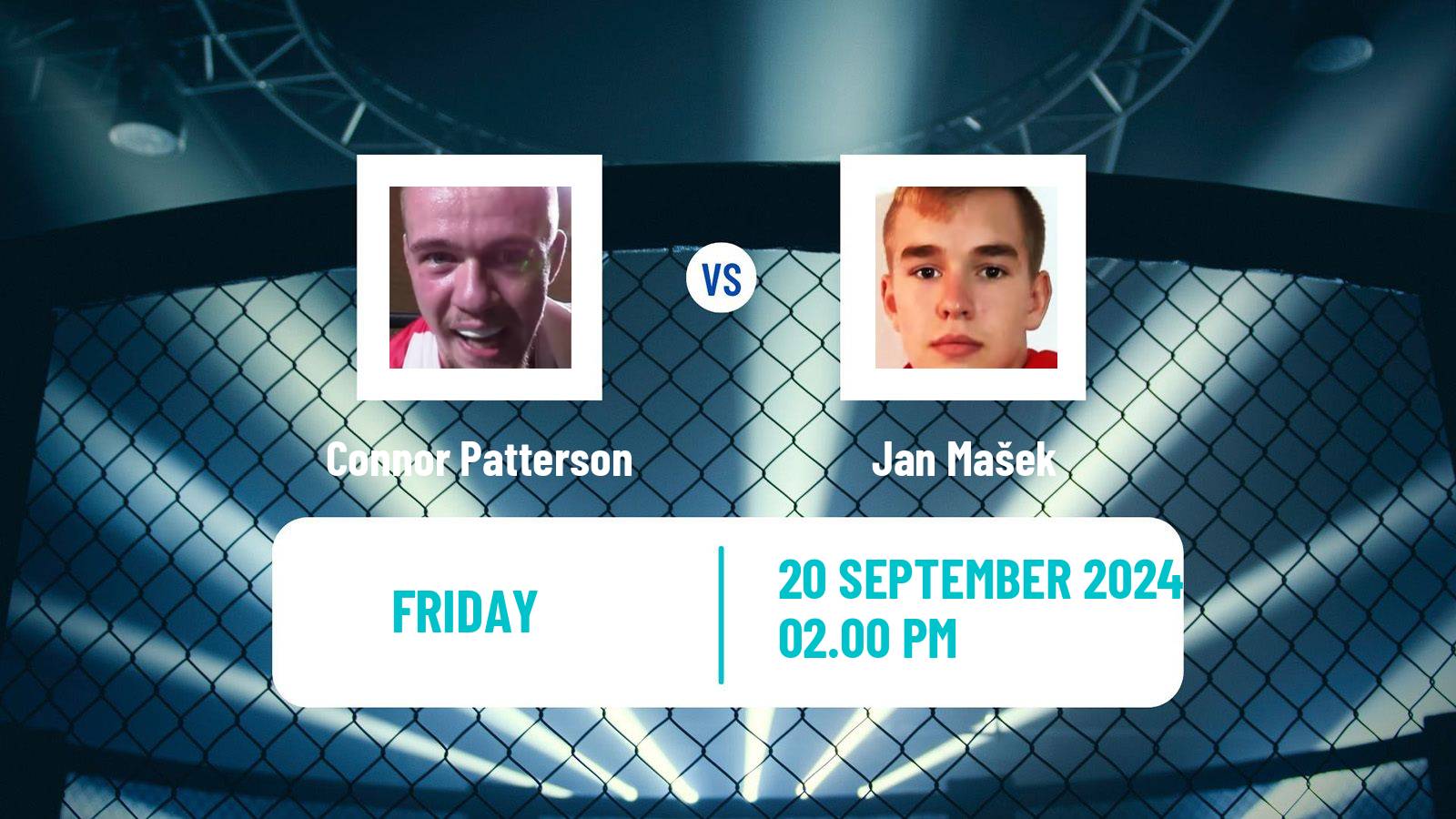 MMA Featherweight Cage Warriors Men Connor Patterson - Jan Mašek