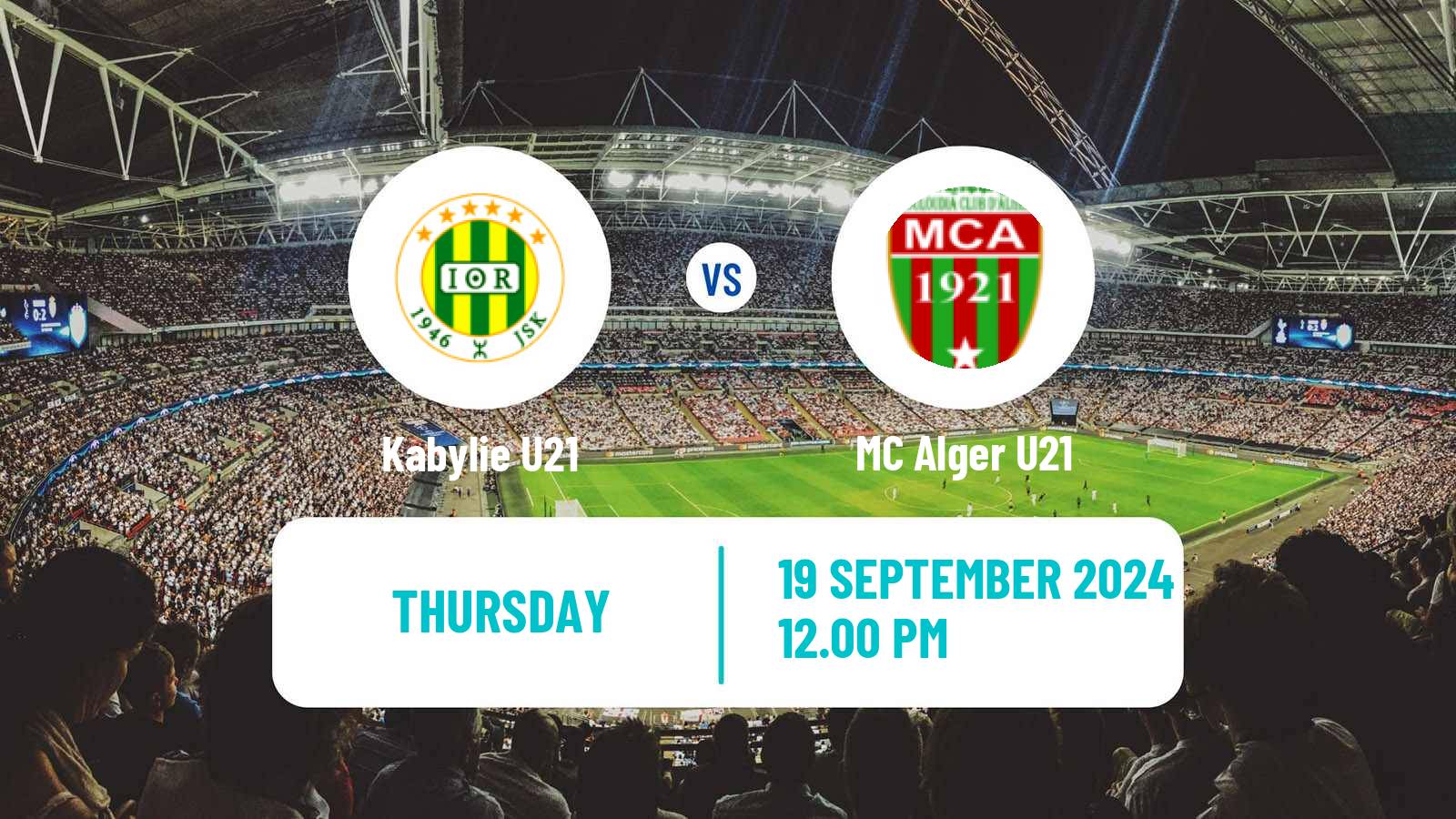 Soccer Algerian Ligue U21 Kabylie U21 - MC Alger U21