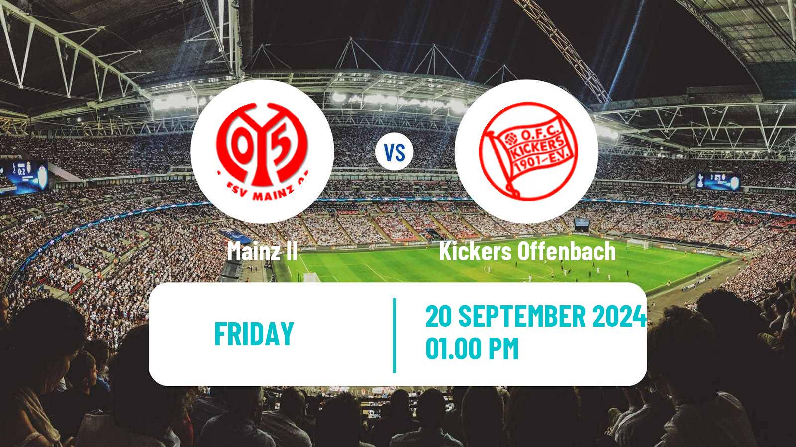 Soccer German Regionalliga Sudwest Mainz II - Kickers Offenbach