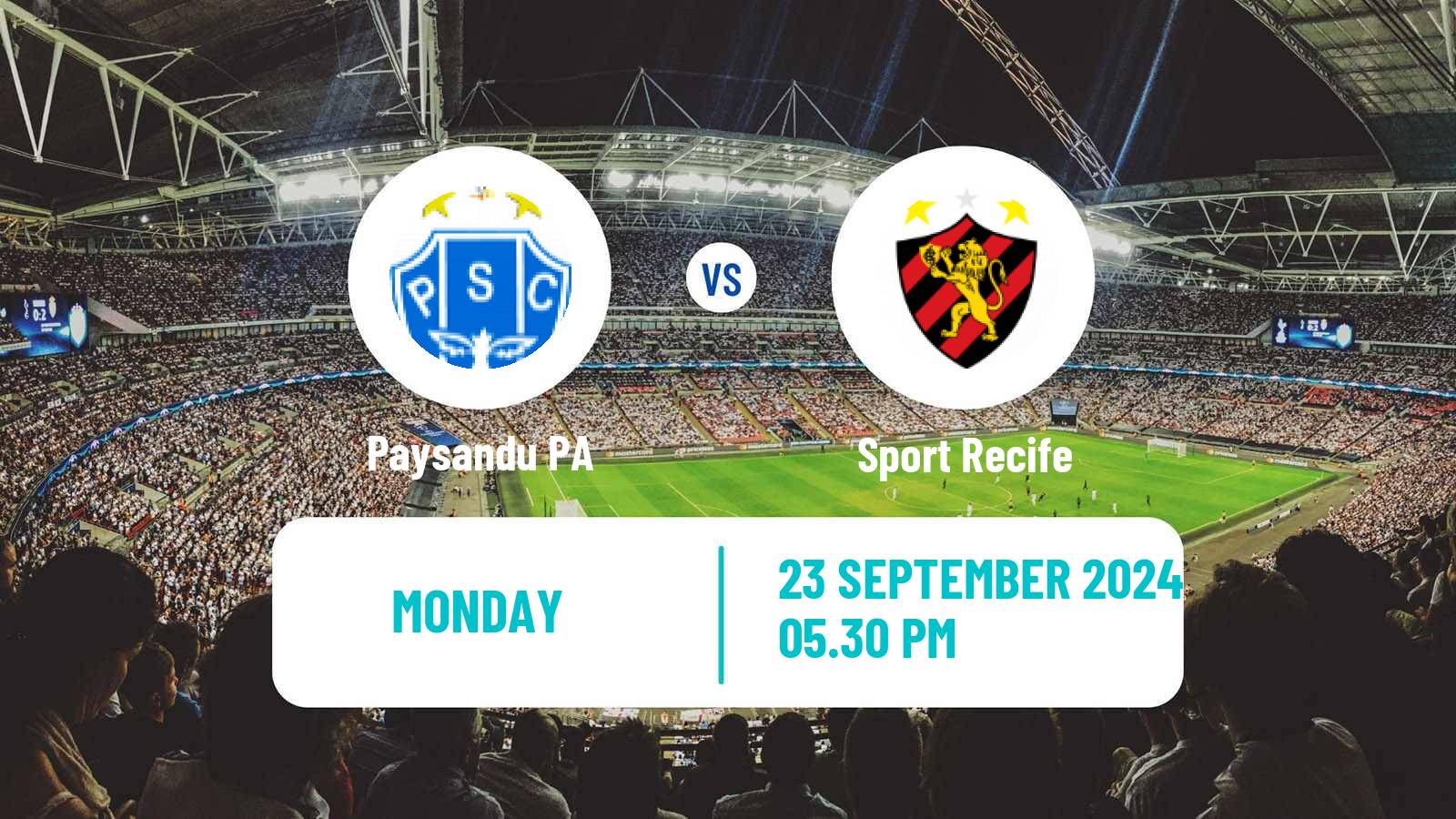 Soccer Brazilian Serie B Paysandu - Sport Recife