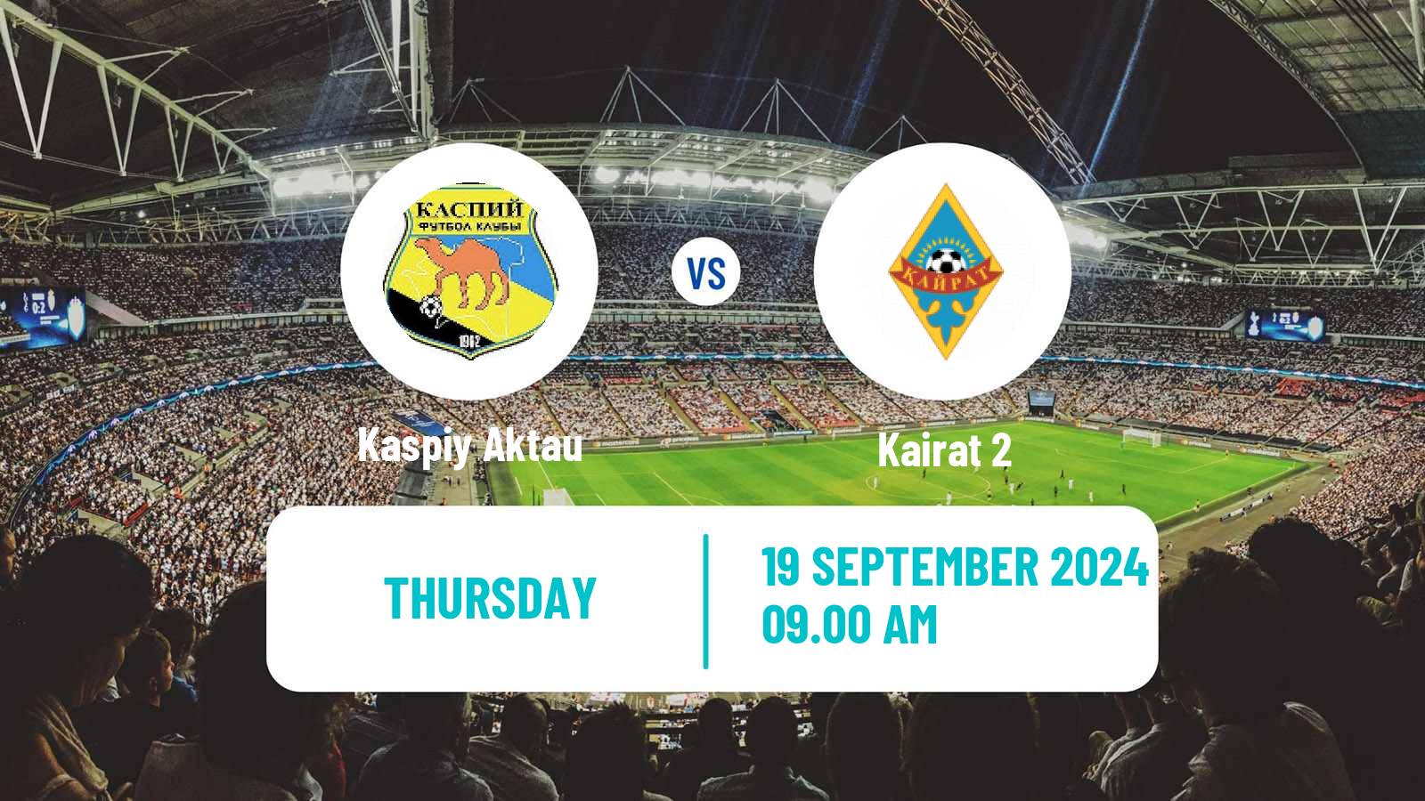 Soccer Kazakh First Division Kaspiy Aktau - Kairat 2