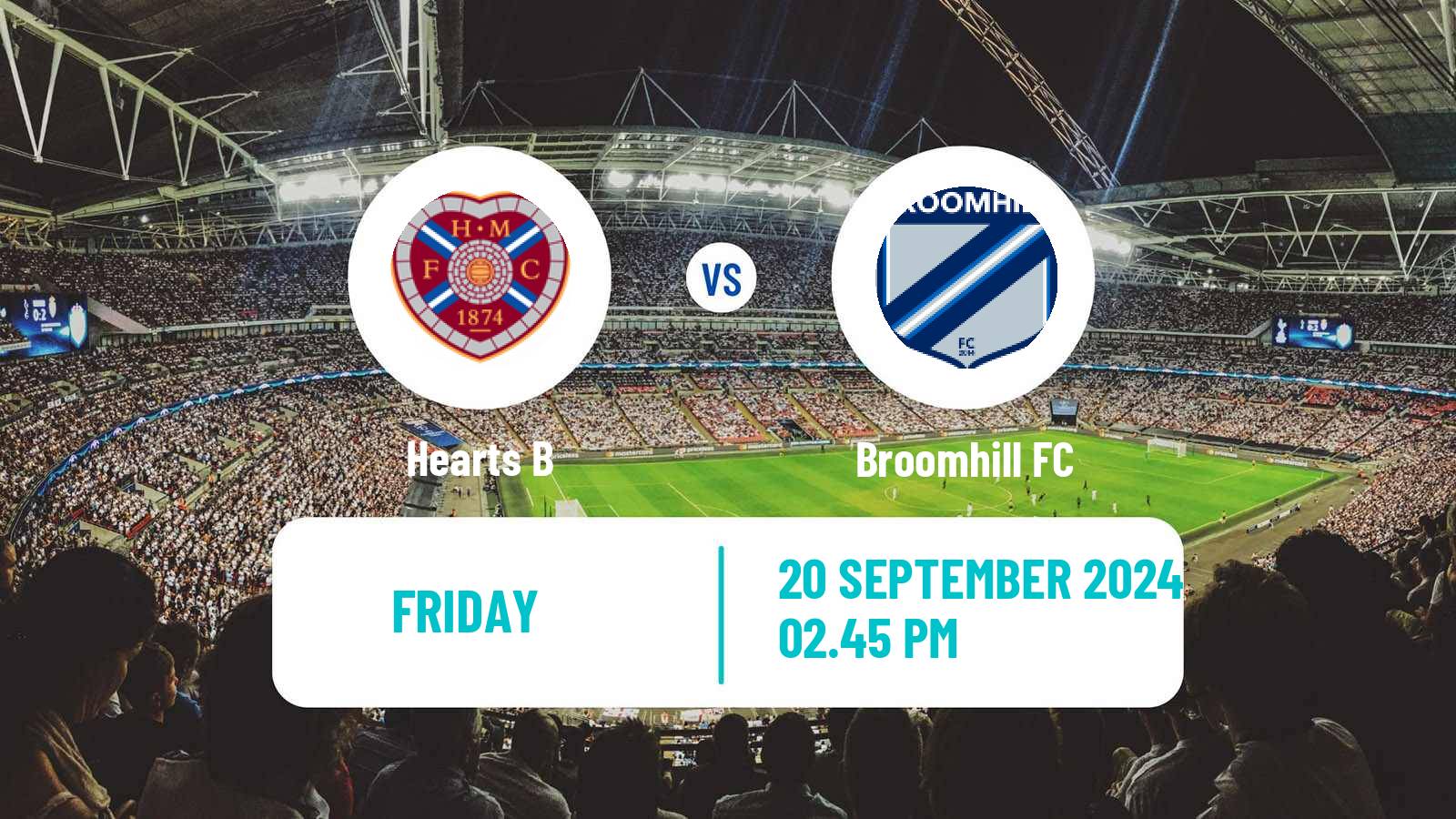 Soccer Scottish Lowland League Hearts B - Broomhill