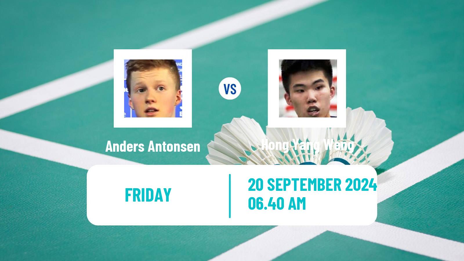 Badminton BWF World Tour Victor China Open Men Anders Antonsen - Hong Yang Weng