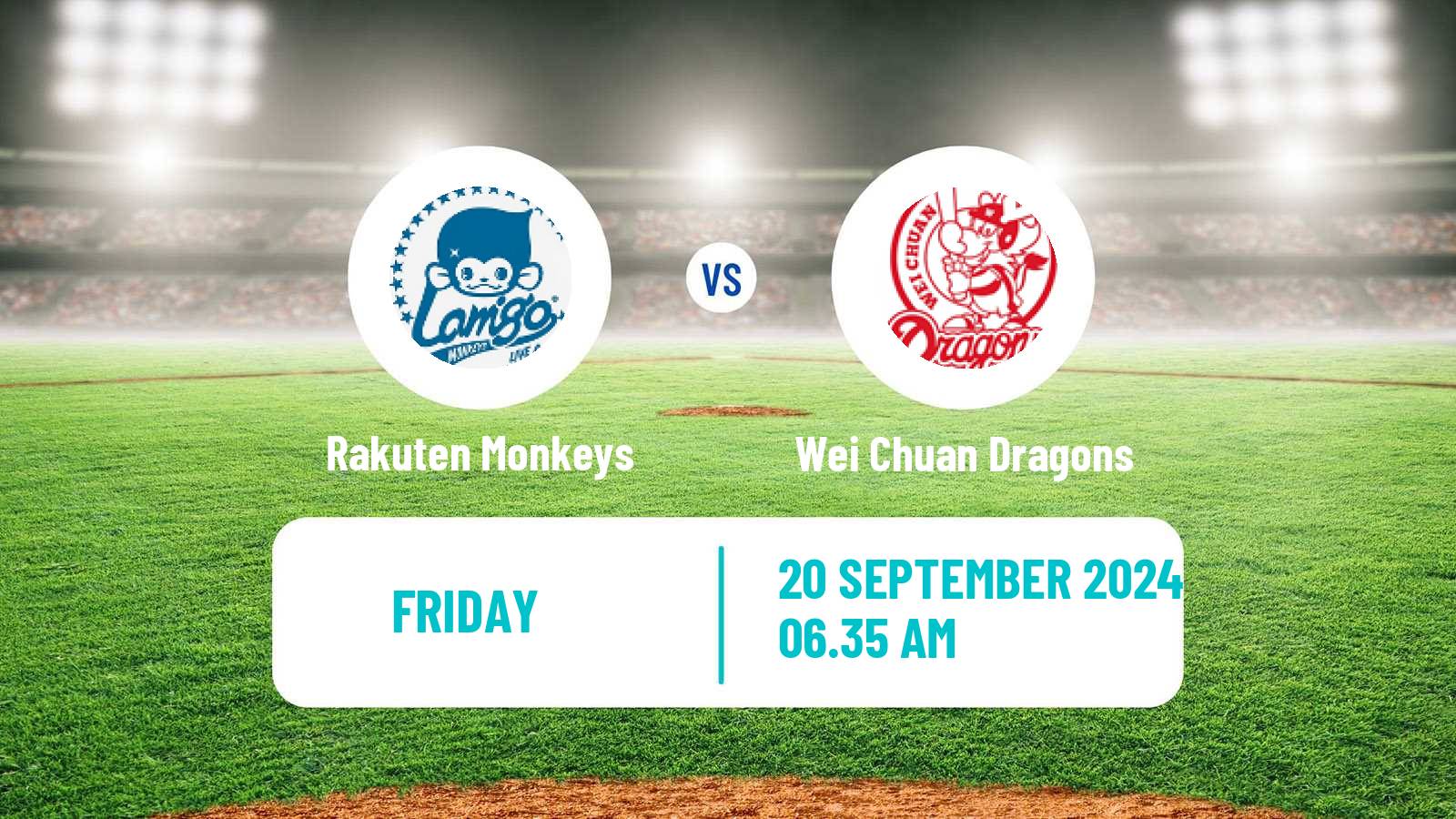 Baseball Taiwan CPBL Rakuten Monkeys - Wei Chuan Dragons