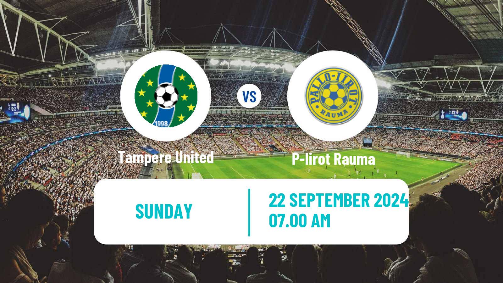 Soccer Finnish Kakkonen Group B Tampere United - P-Iirot Rauma