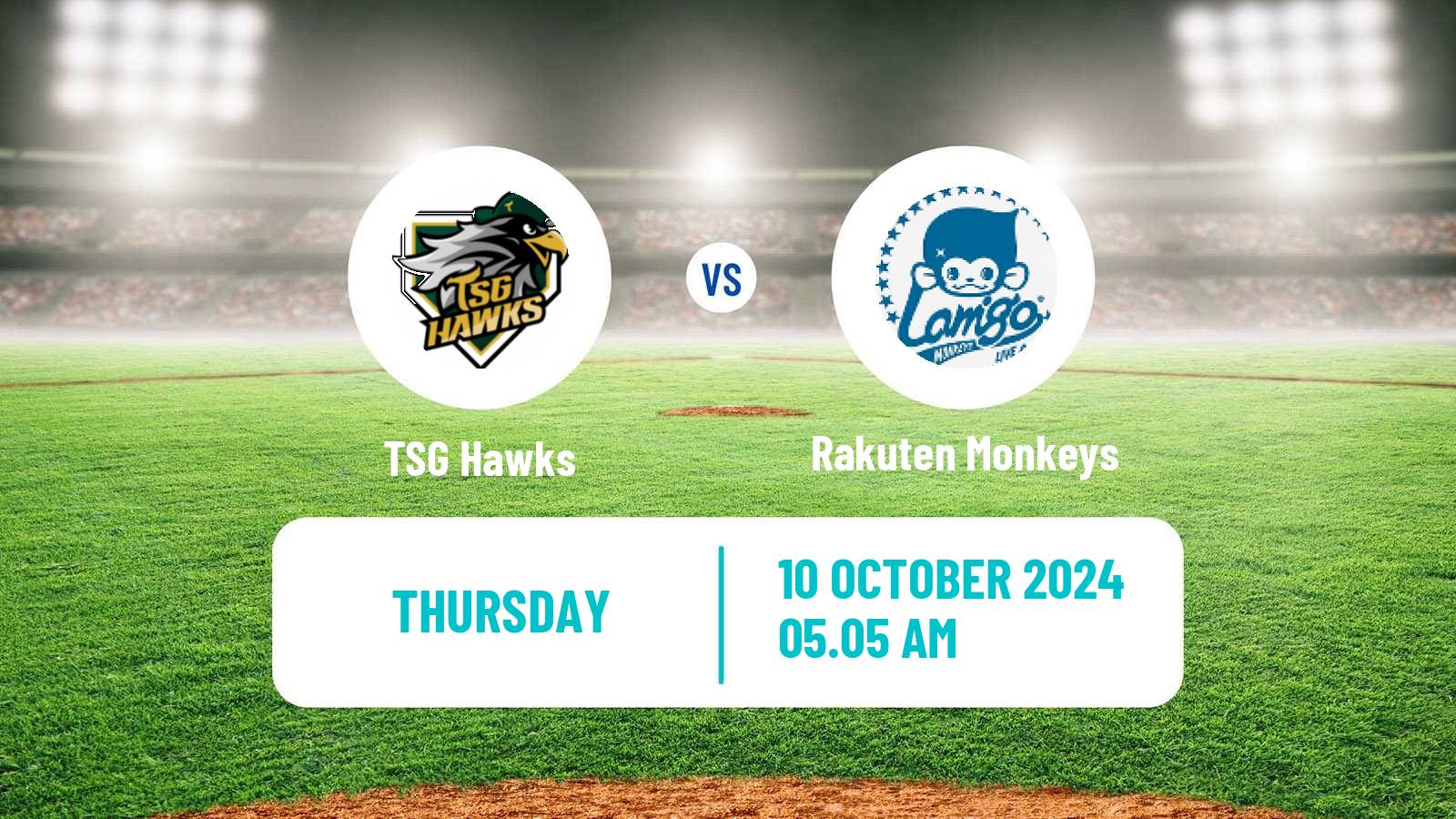 Baseball Taiwan CPBL TSG Hawks - Rakuten Monkeys