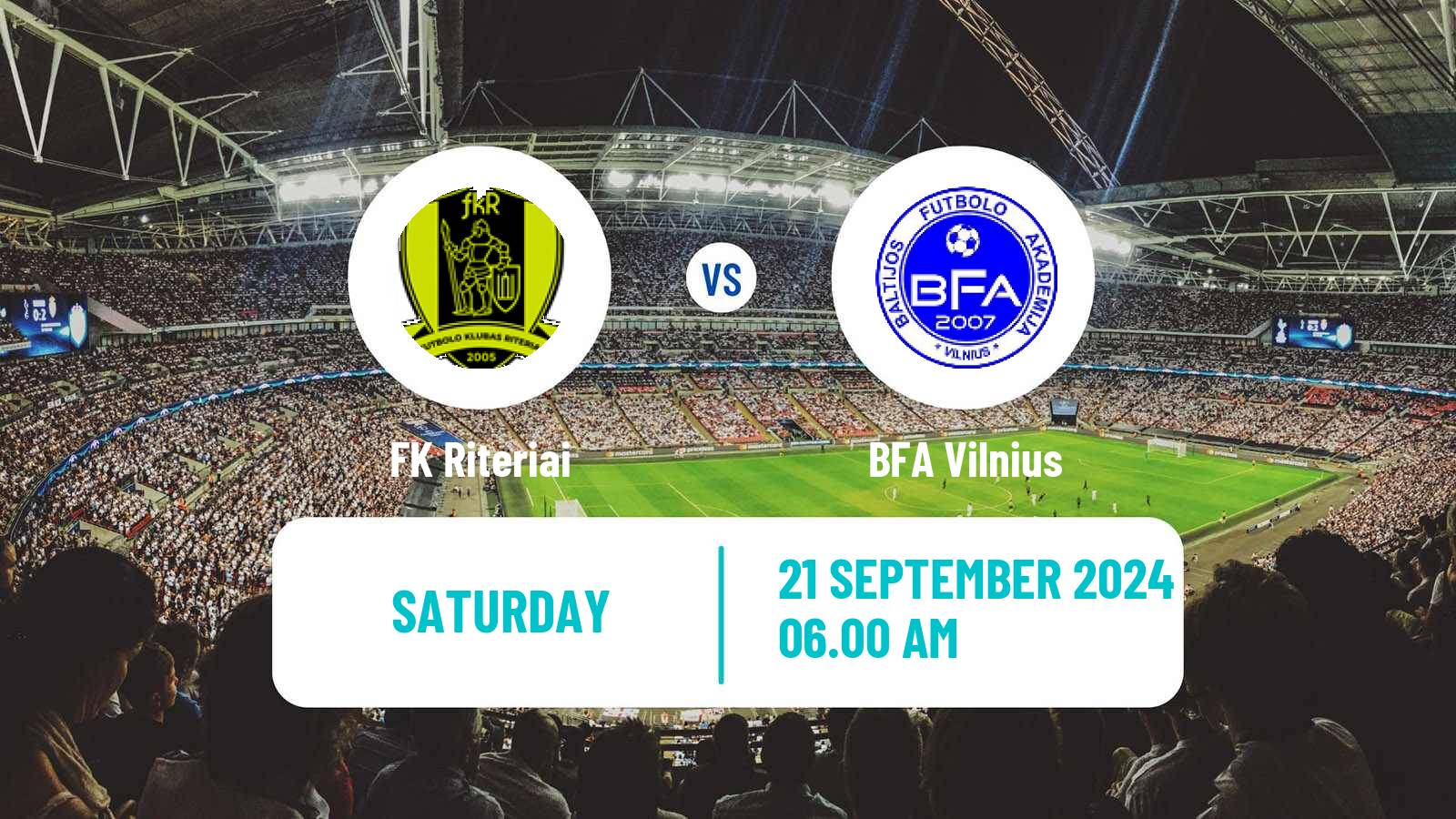 Soccer Lithuanian Division 2 Riteriai - BFA Vilnius