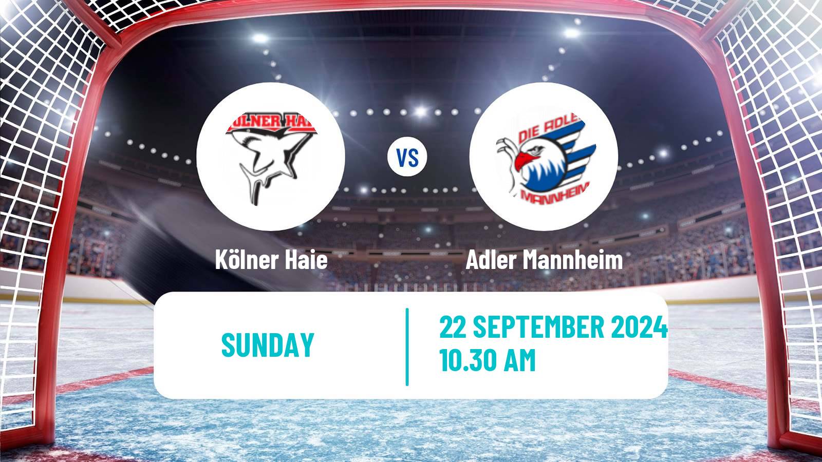 Hockey German Ice Hockey League Kölner Haie - Adler Mannheim