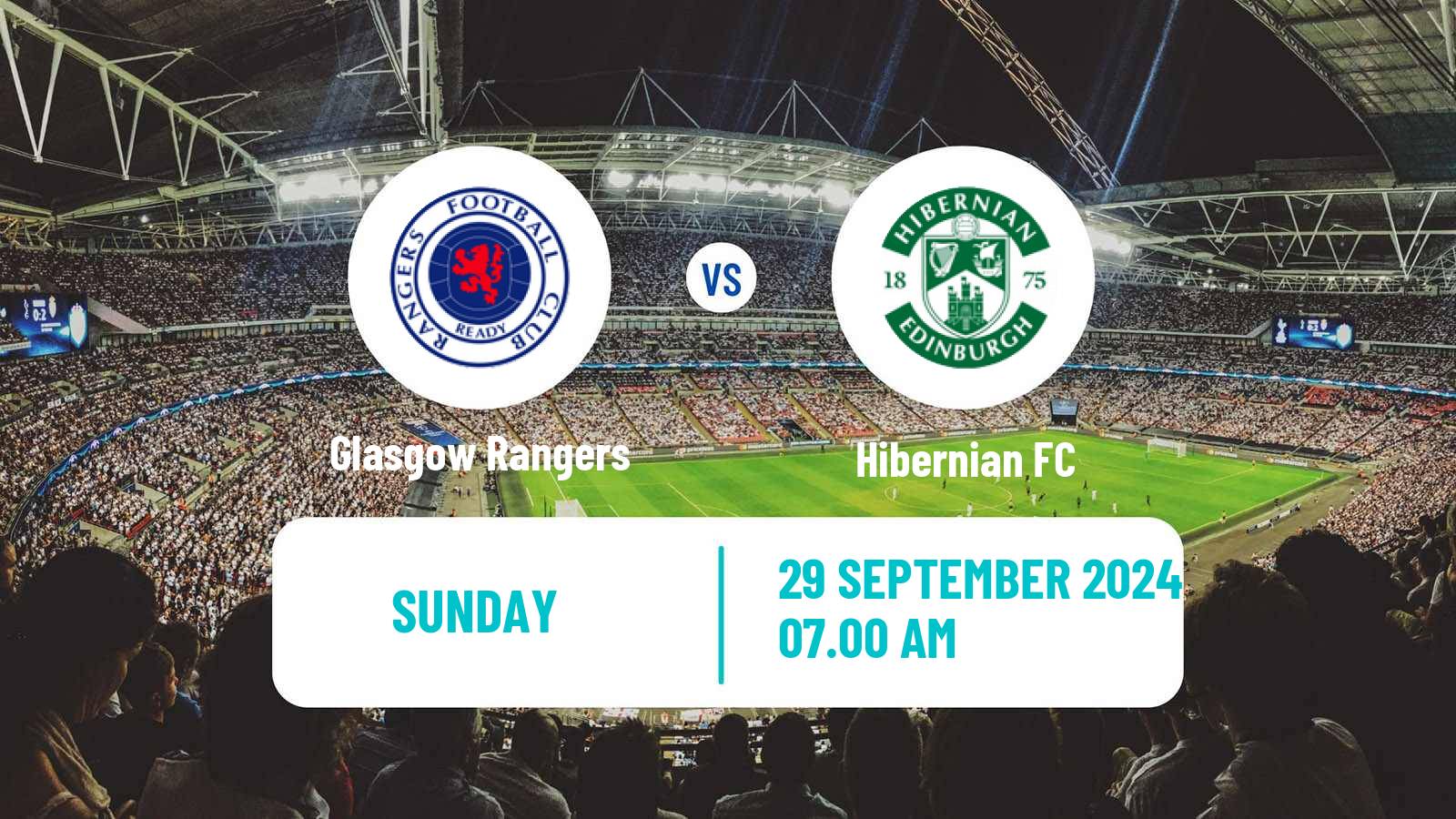 Soccer Scottish Premier League Glasgow Rangers - Hibernian