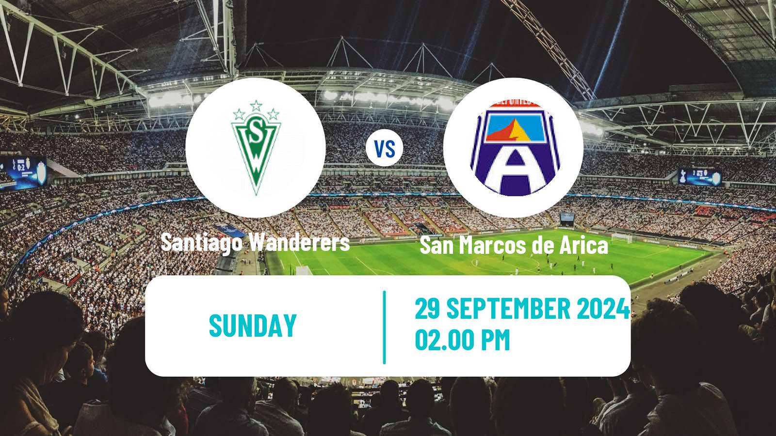 Soccer Chilean Primera B Santiago Wanderers - San Marcos de Arica