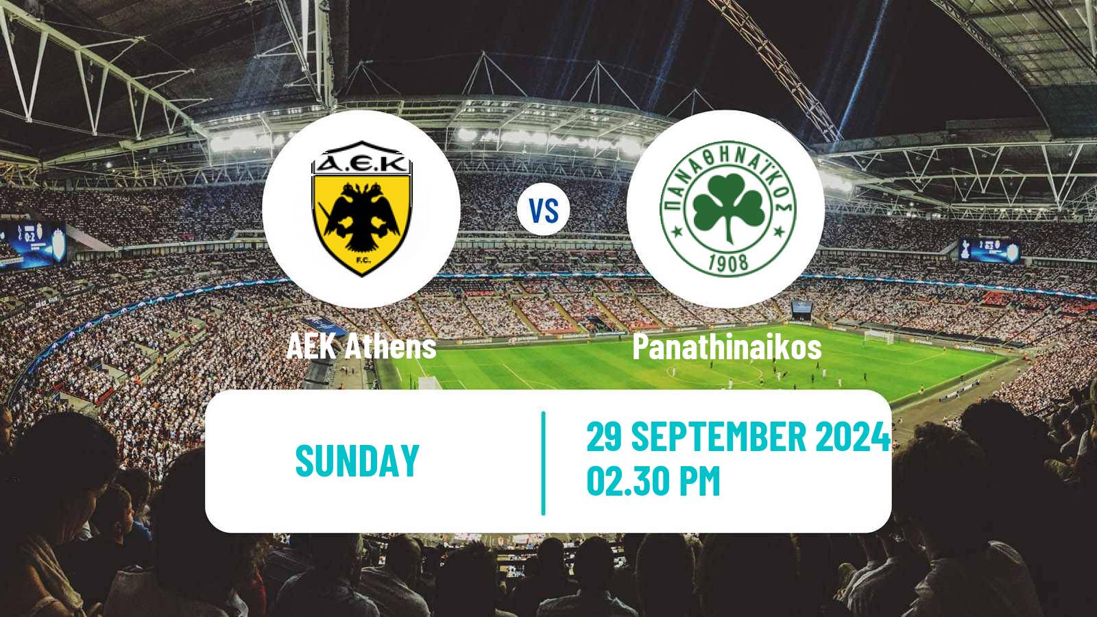 Soccer Greek Super League AEK Athens - Panathinaikos