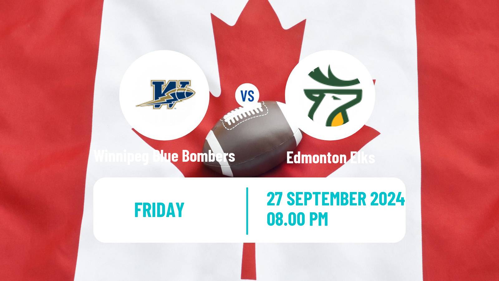 Canadian football CFL Winnipeg Blue Bombers - Edmonton Elks