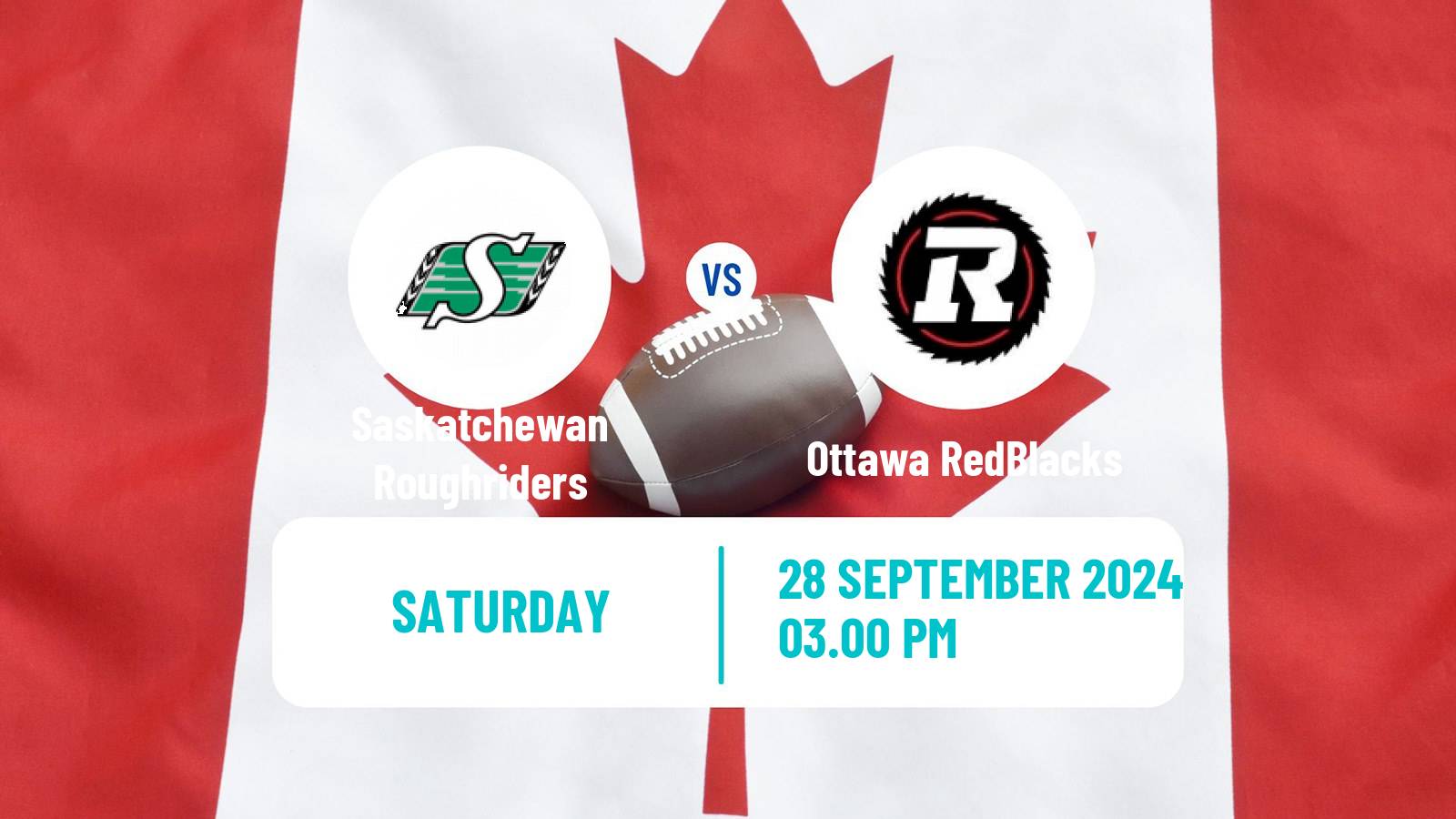 Canadian football CFL Saskatchewan Roughriders - Ottawa RedBlacks