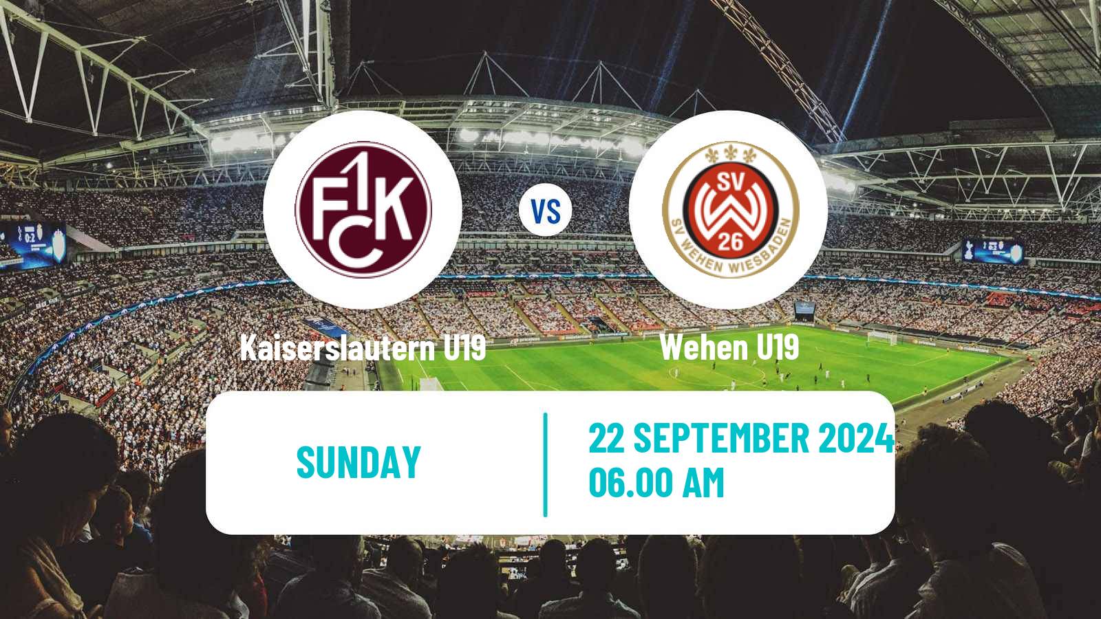 Soccer German DFB Youth League Kaiserslautern U19 - Wehen U19