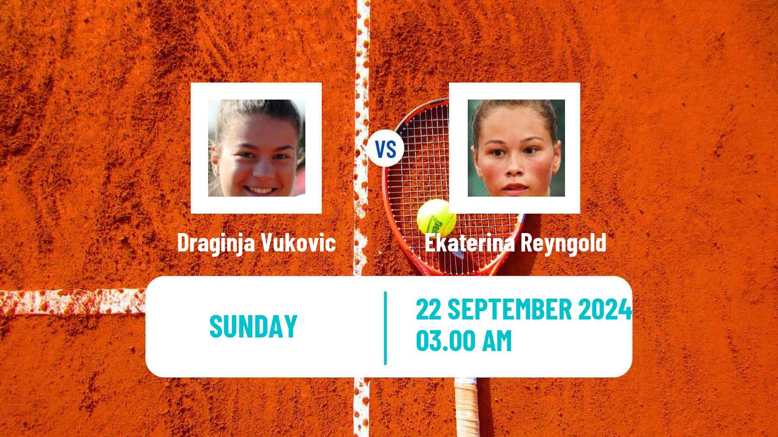 Tennis ITF W15 Kursumlijska Banja 19 Women Draginja Vukovic - Ekaterina Reyngold