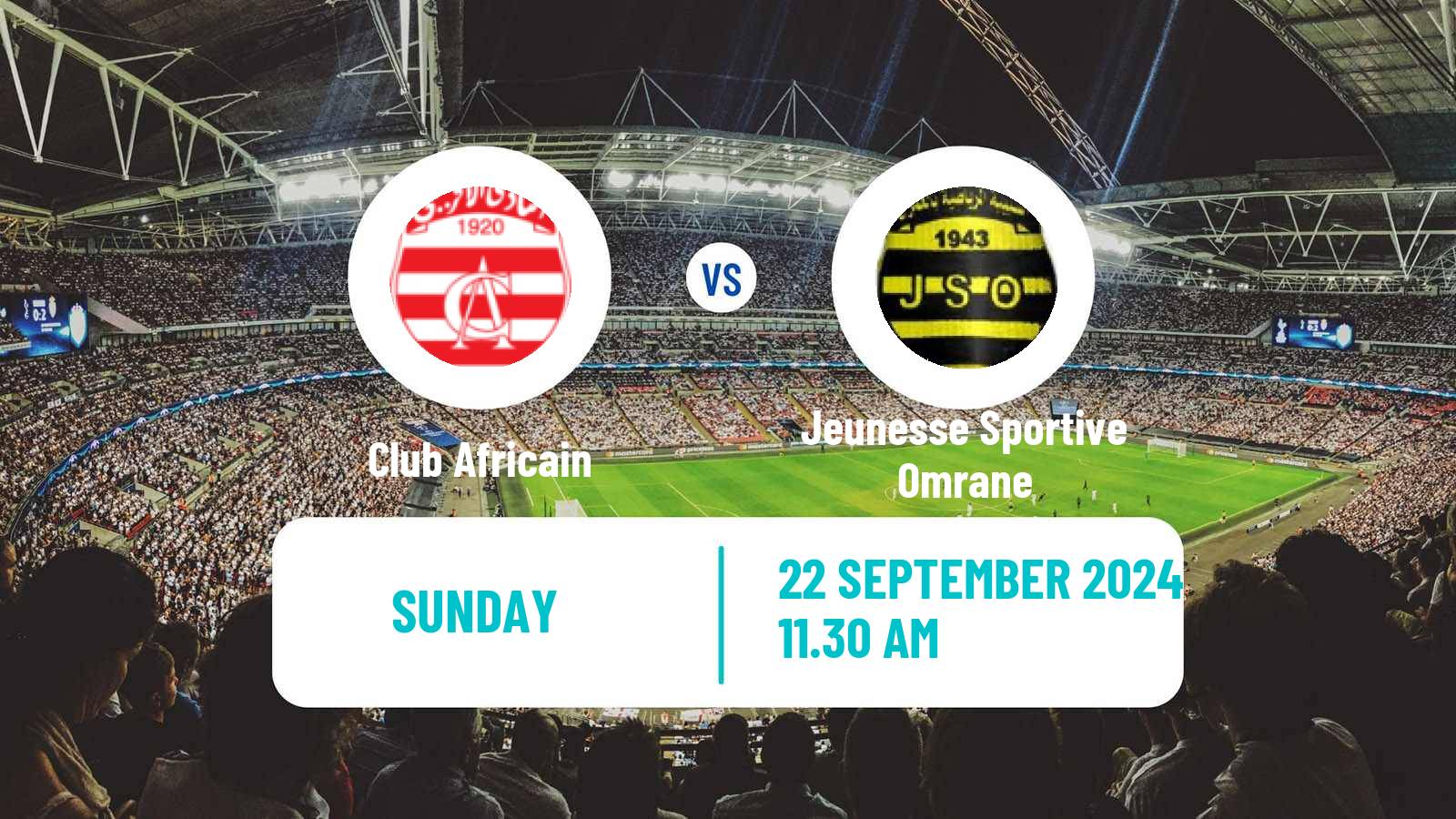 Soccer Tunisian Ligue Professionnelle 1 Club Africain - Jeunesse Sportive Omrane