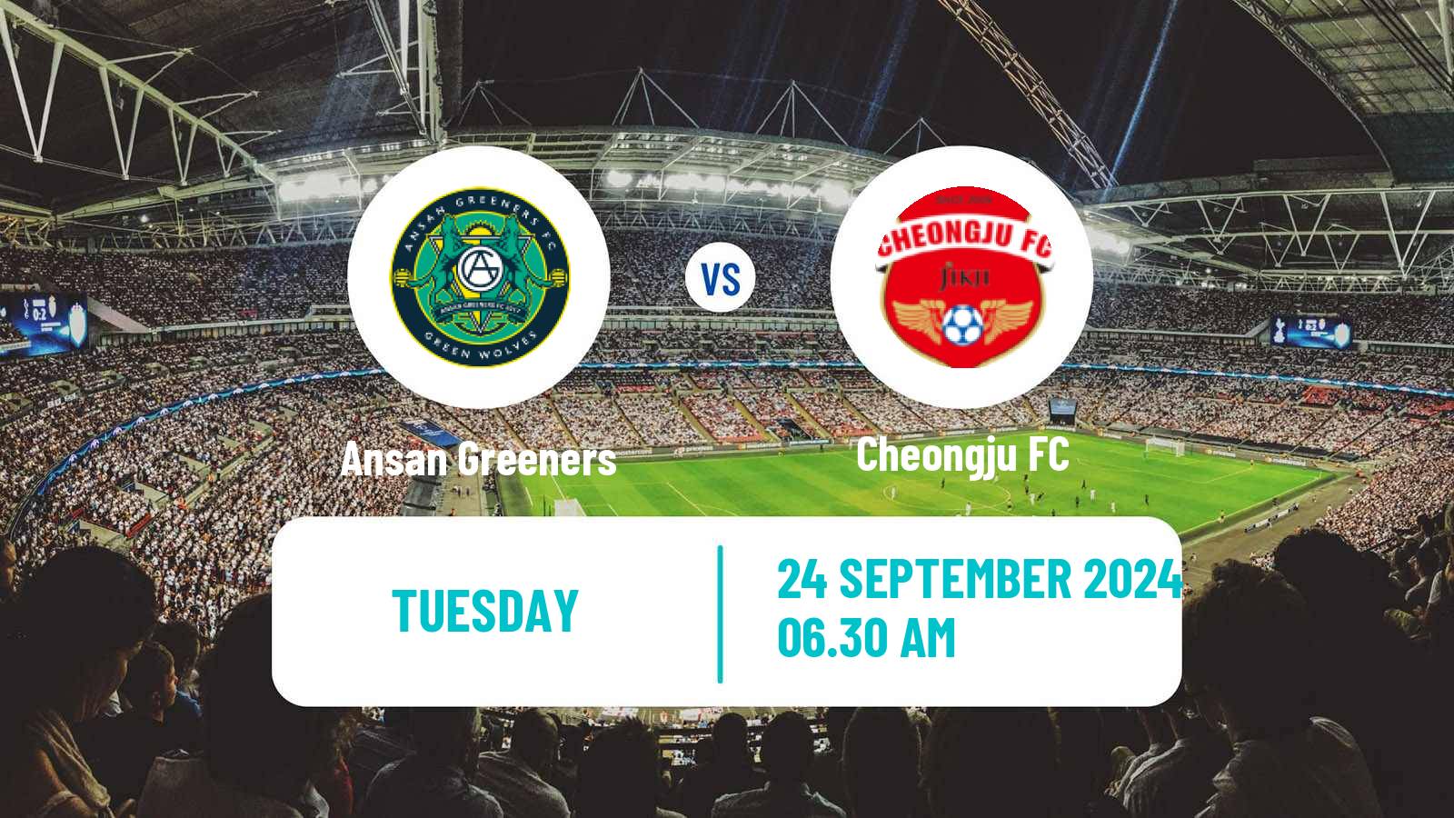 Soccer South Korean K-League 2 Ansan Greeners - Cheongju