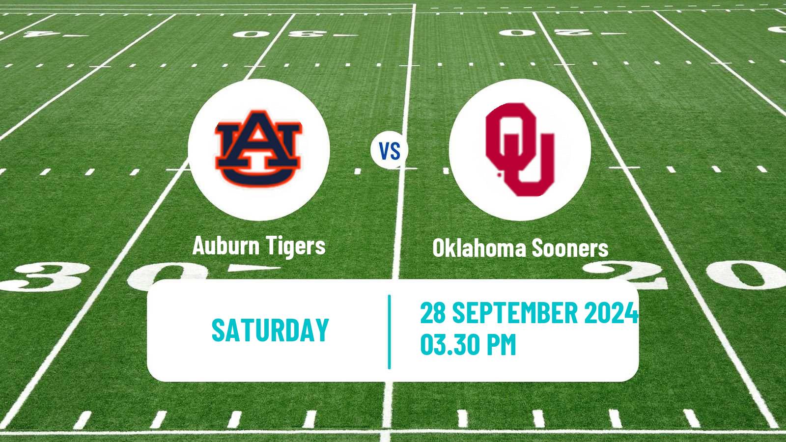 American football NCAA College Football Auburn Tigers - Oklahoma Sooners