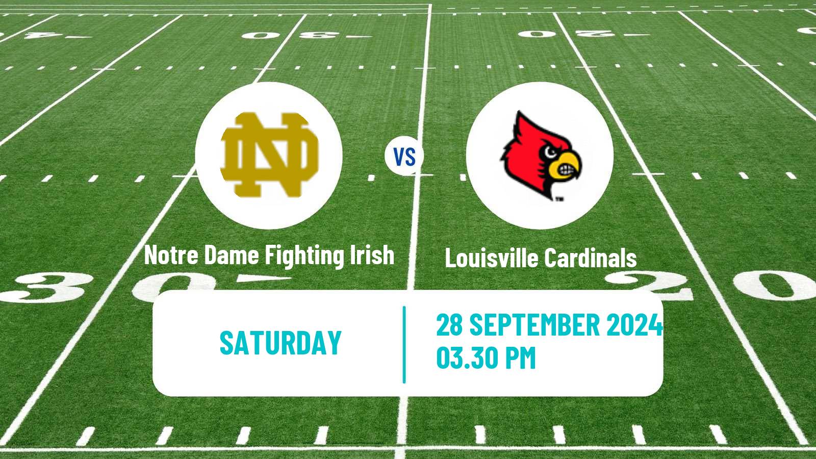 American football NCAA College Football Notre Dame Fighting Irish - Louisville Cardinals