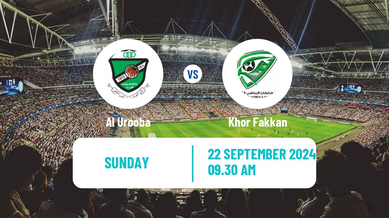 Soccer UAE Football League Al Urooba - Khor Fakkan