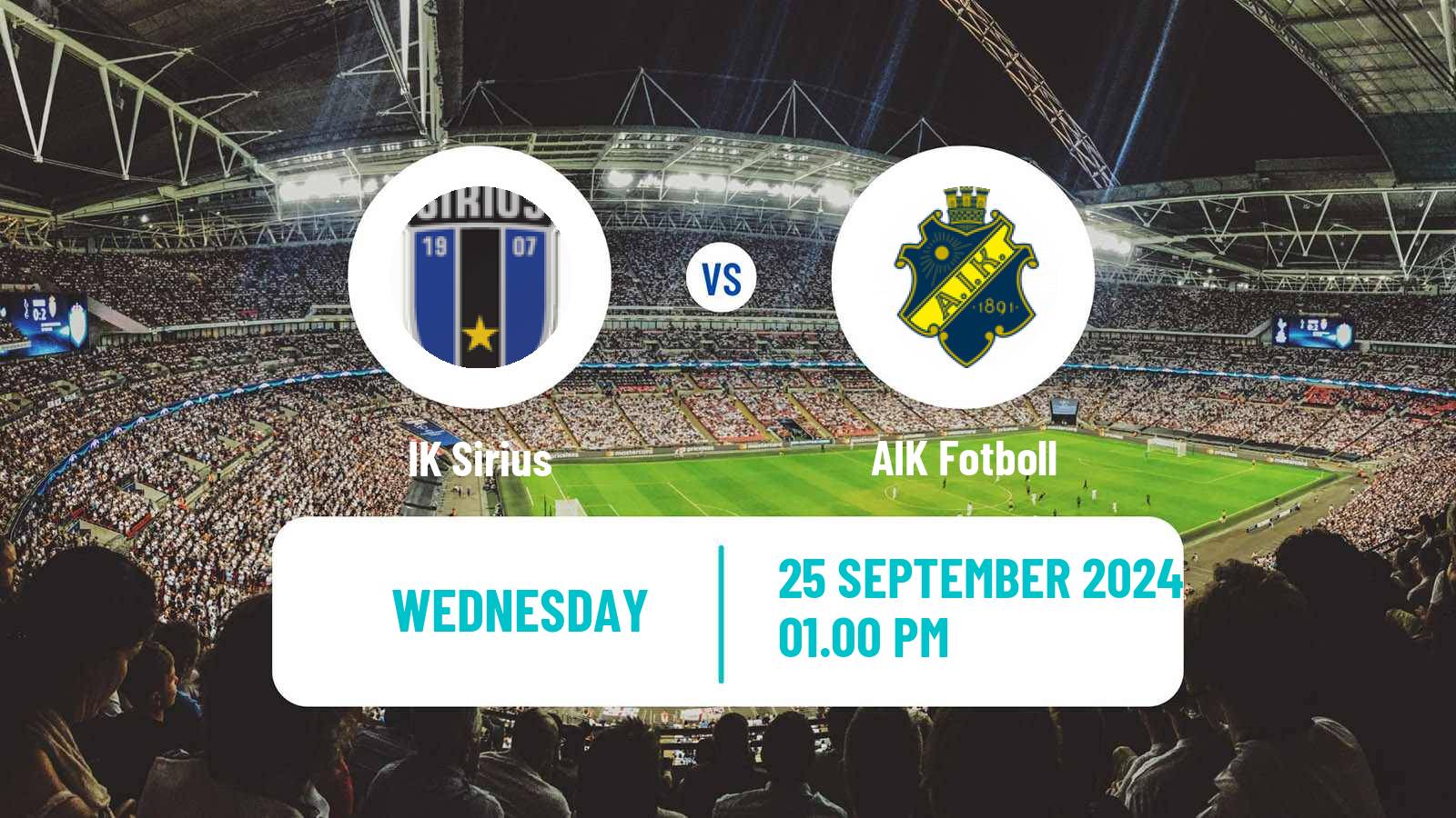 Soccer Swedish Allsvenskan Sirius - AIK