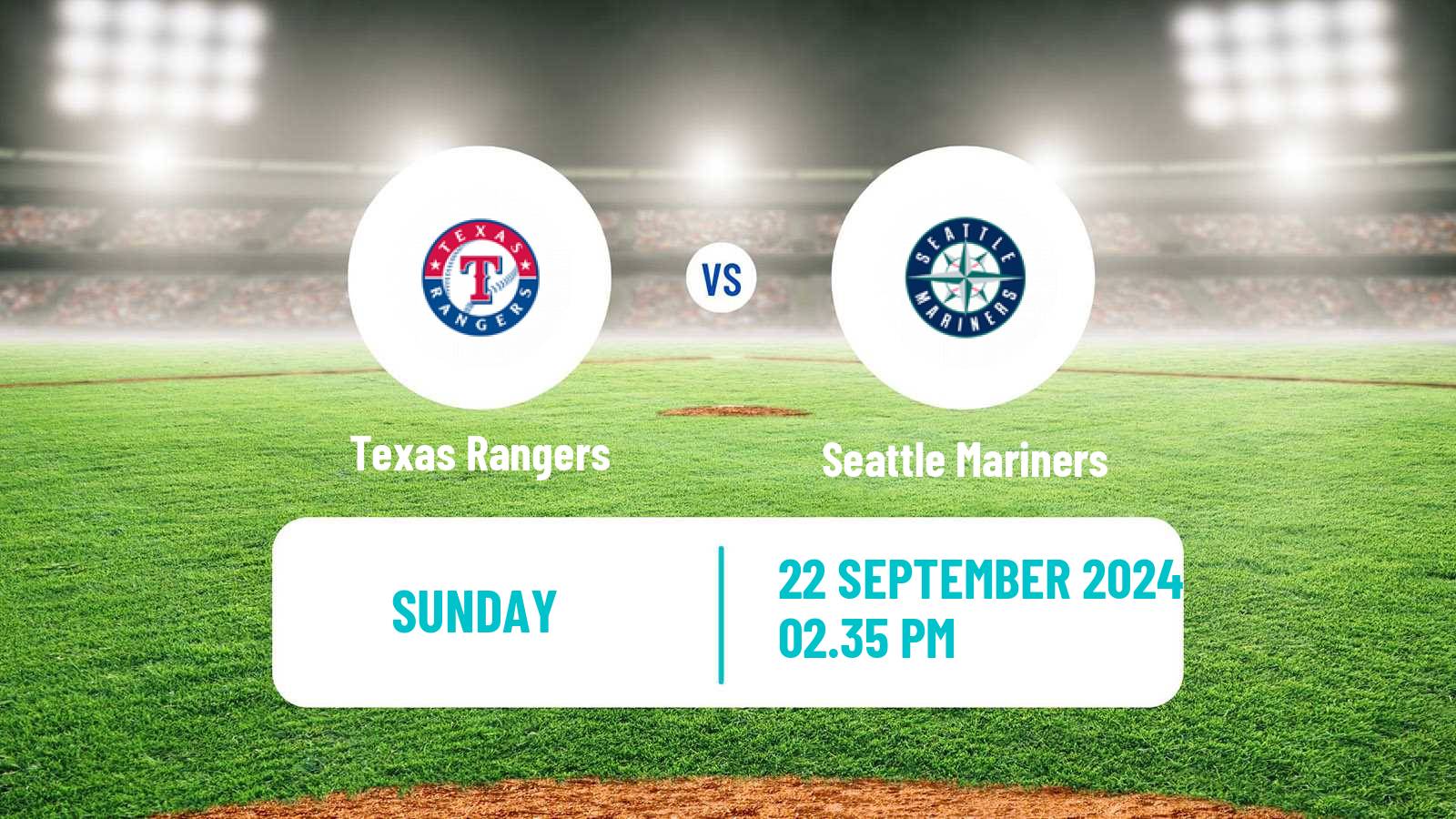 Baseball MLB Texas Rangers - Seattle Mariners