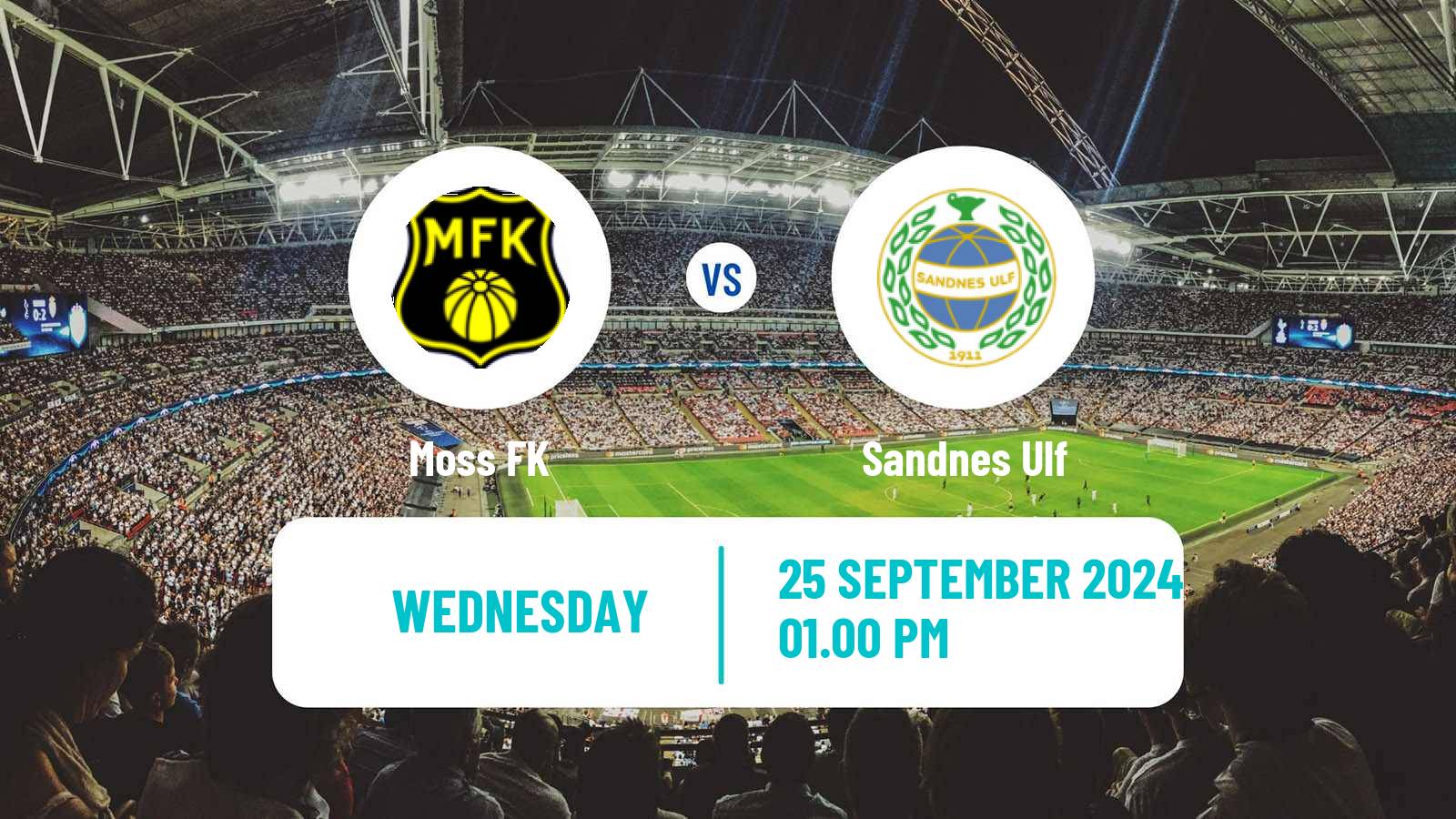 Soccer Norwegian Adeccoligaen Moss - Sandnes Ulf