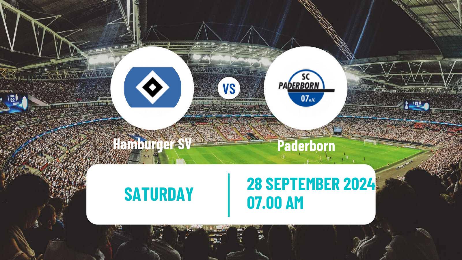 Soccer German 2 Bundesliga Hamburger SV - Paderborn