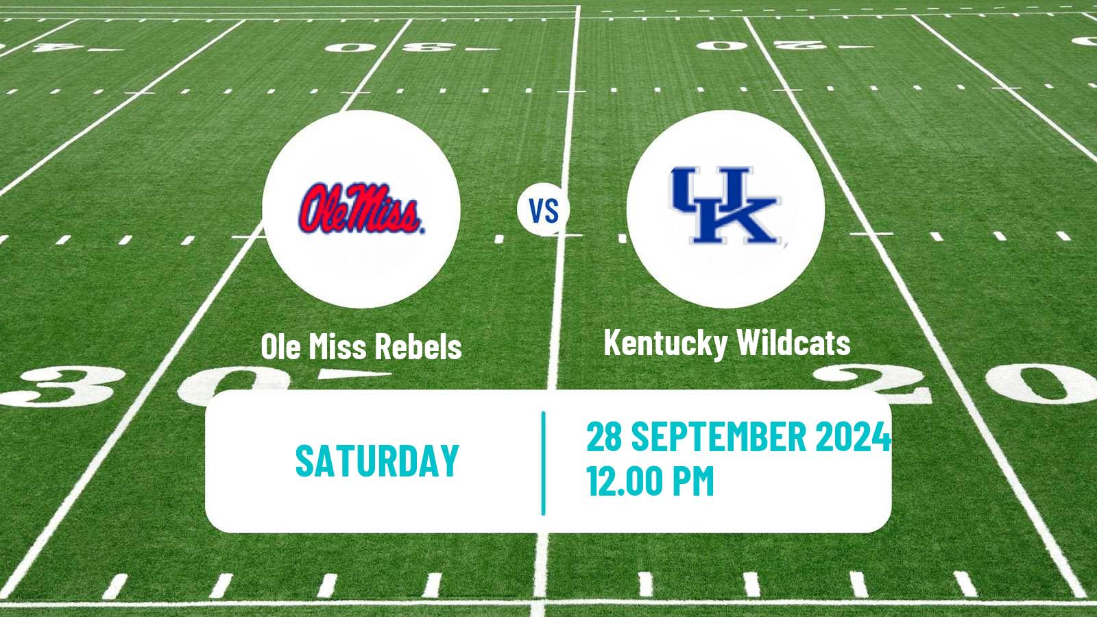 American football NCAA College Football Ole Miss Rebels - Kentucky Wildcats