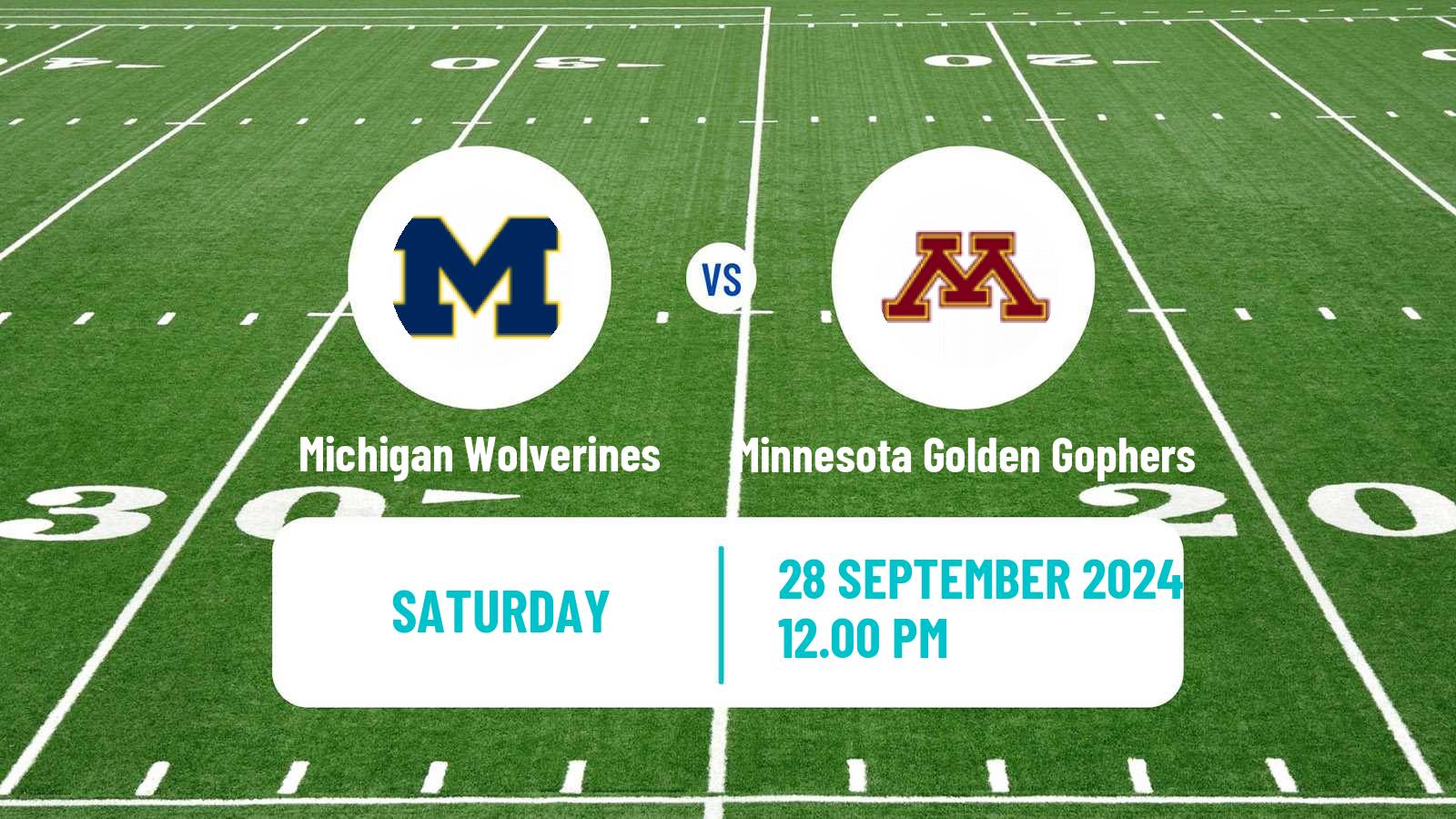 American football NCAA College Football Michigan Wolverines - Minnesota Golden Gophers