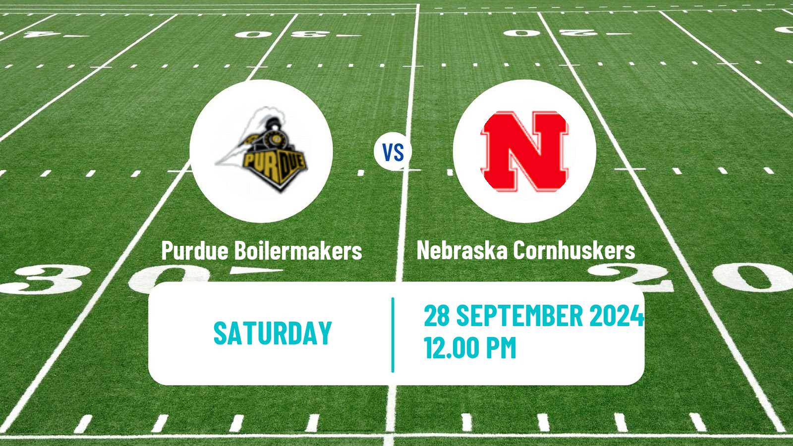 American football NCAA College Football Purdue Boilermakers - Nebraska Cornhuskers