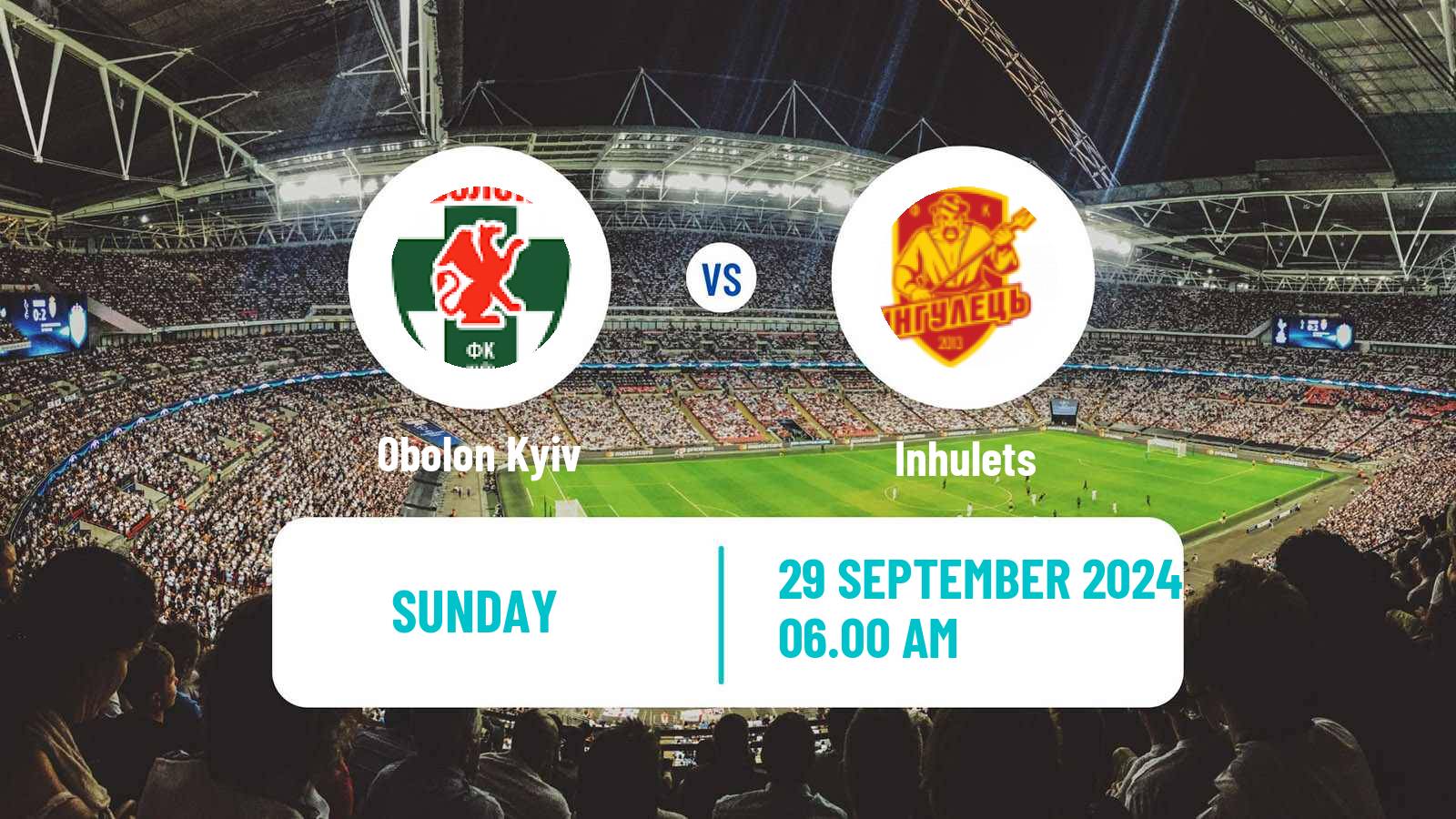 Soccer Ukrainian Premier League Obolon - Inhulets