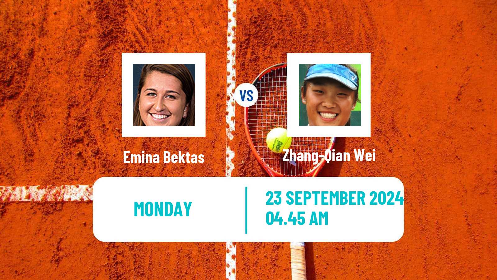 Tennis WTA Beijing Emina Bektas - Zhang-Qian Wei