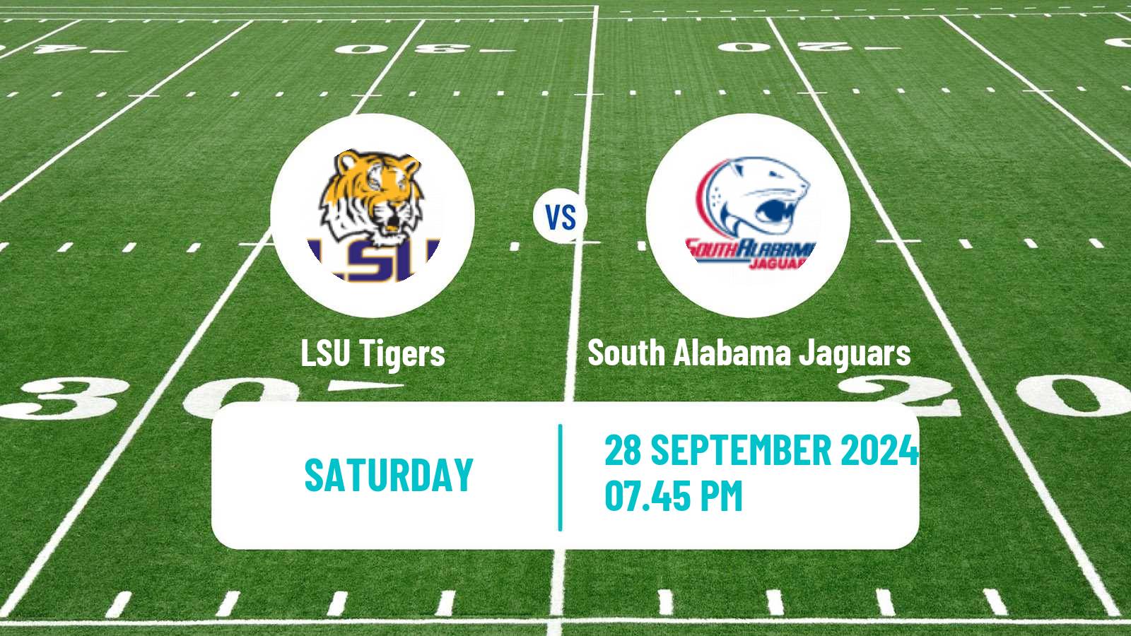 American football NCAA College Football LSU Tigers - South Alabama Jaguars