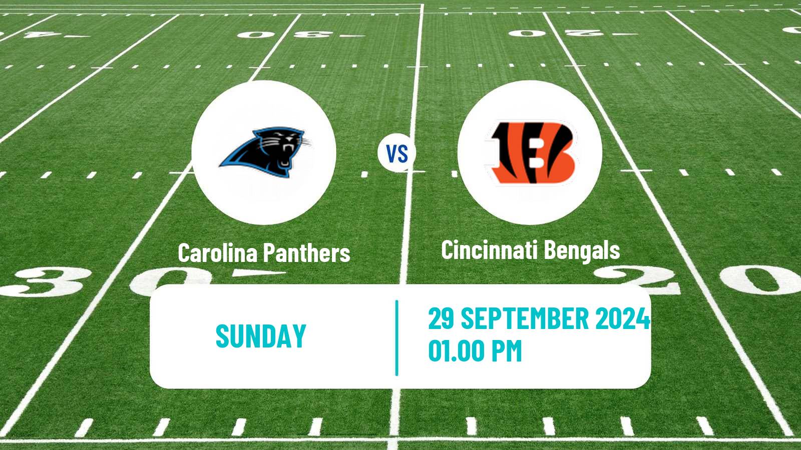 American football NFL Carolina Panthers - Cincinnati Bengals