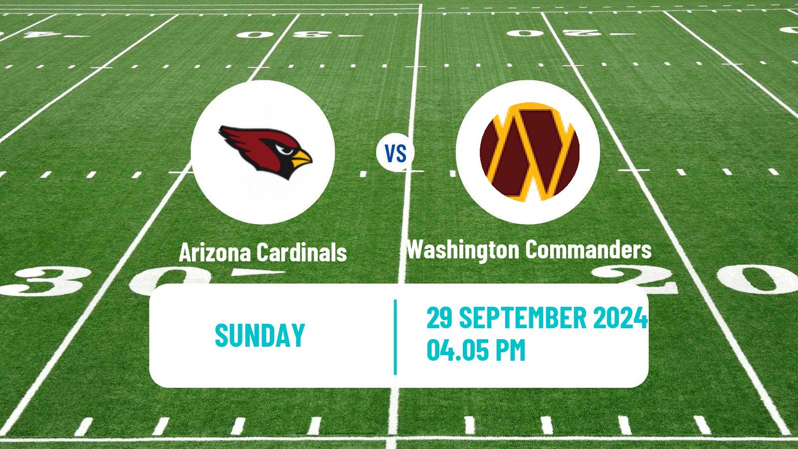 American football NFL Arizona Cardinals - Washington Commanders