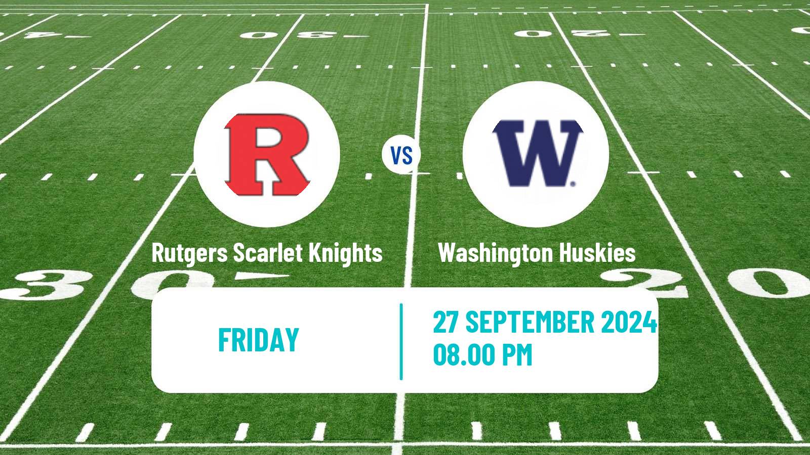 American football NCAA College Football Rutgers Scarlet Knights - Washington Huskies