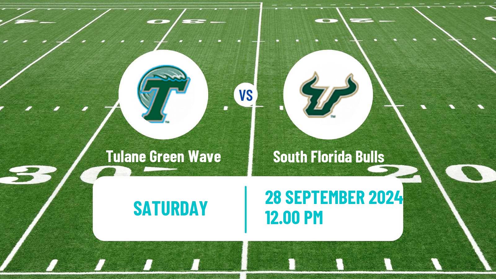 American football NCAA College Football Tulane Green Wave - South Florida Bulls