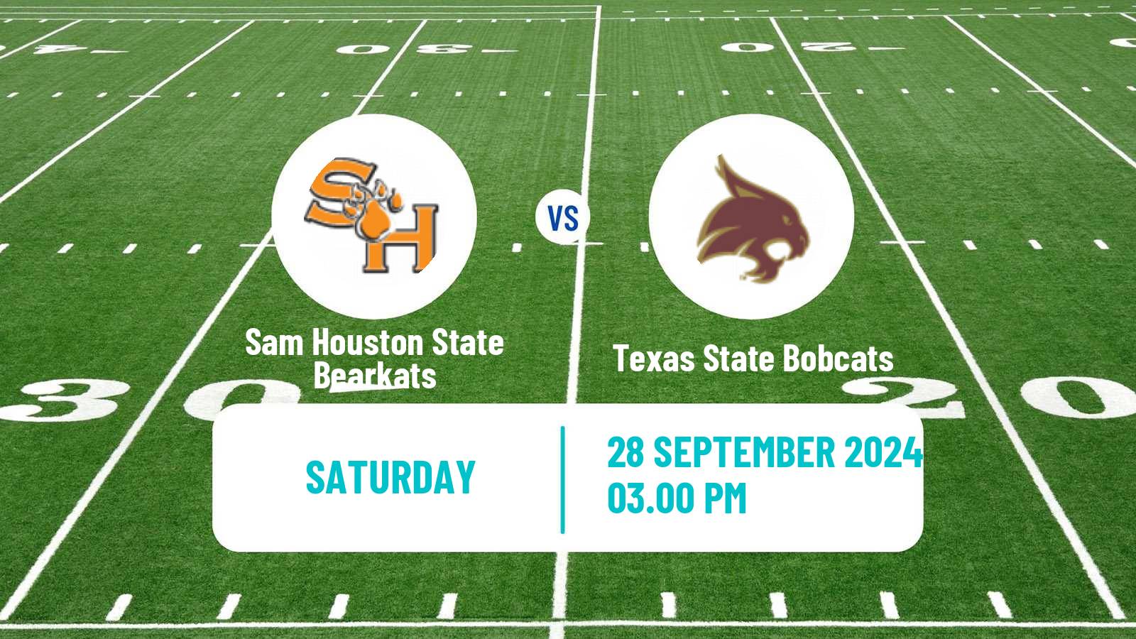 American football NCAA College Football Sam Houston State Bearkats - Texas State Bobcats