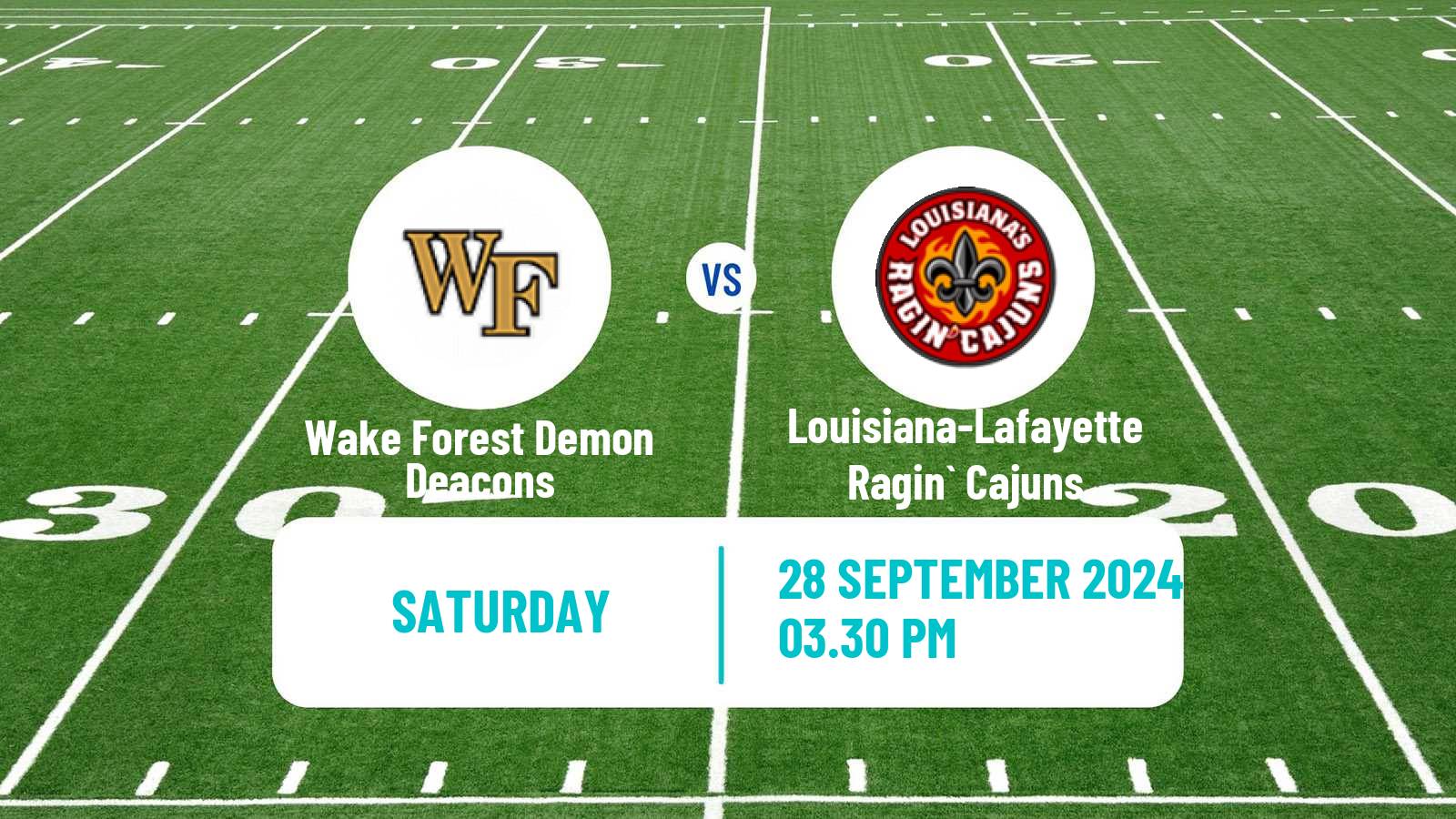 American football NCAA College Football Wake Forest Demon Deacons - Louisiana-Lafayette Ragin` Cajuns