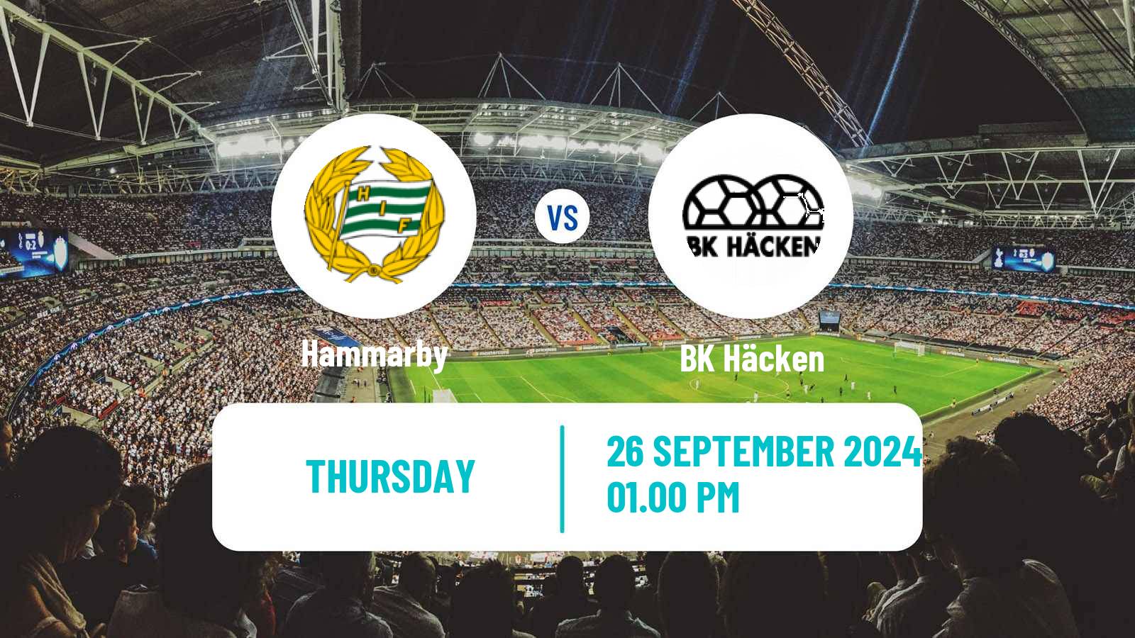 Soccer Swedish Allsvenskan Hammarby - Häcken