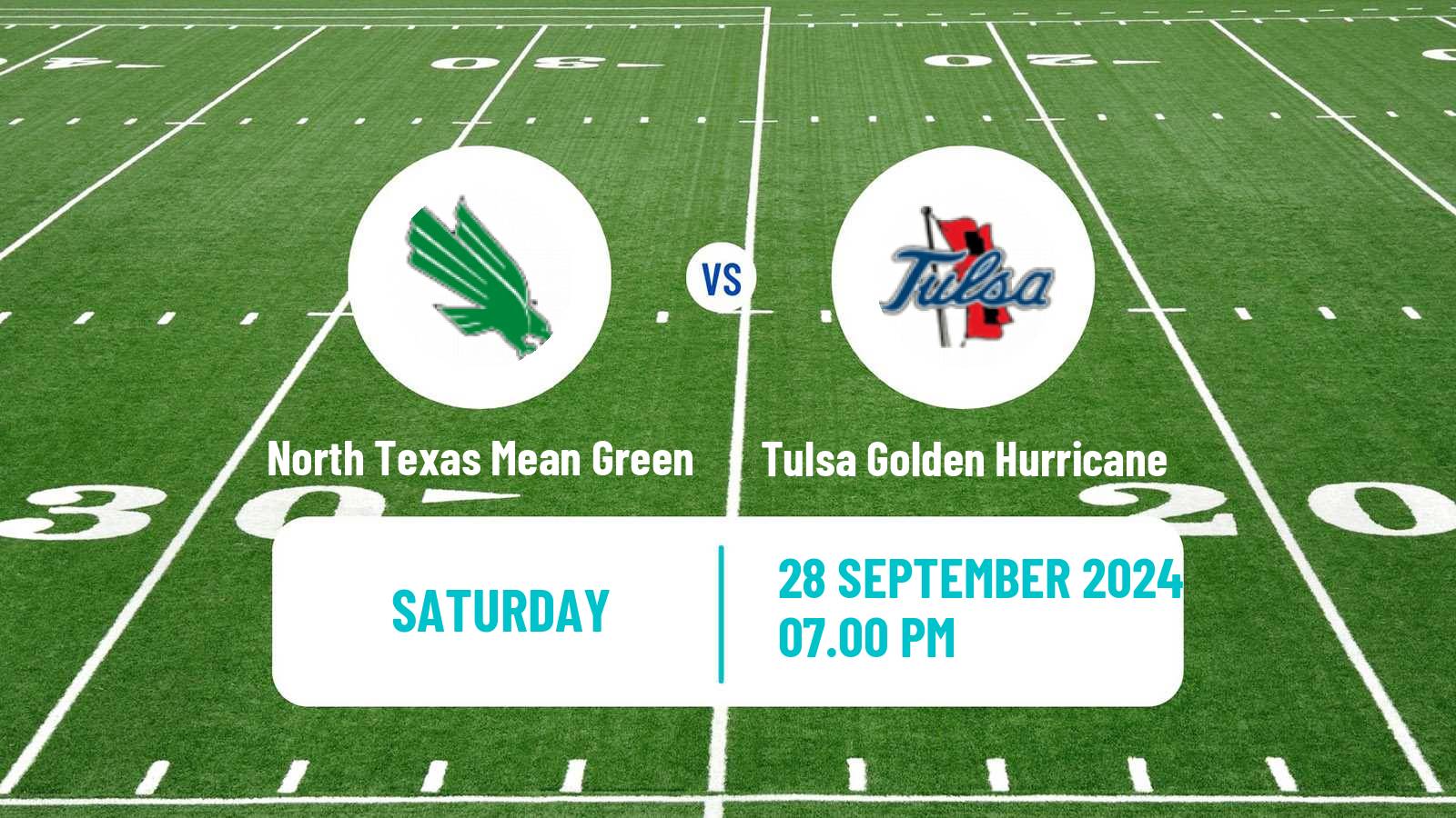 American football NCAA College Football North Texas Mean Green - Tulsa Golden Hurricane