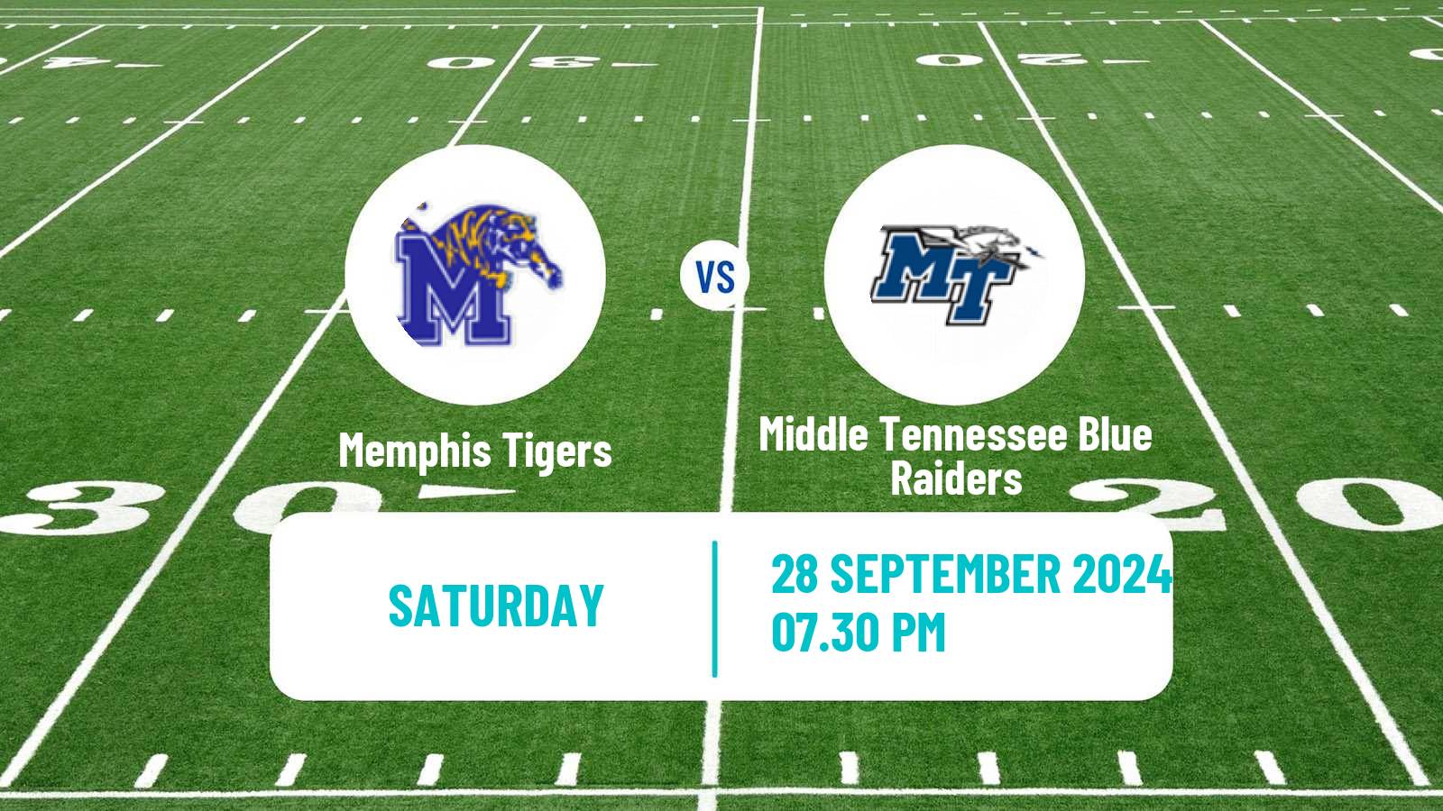 American football NCAA College Football Memphis Tigers - Middle Tennessee Blue Raiders