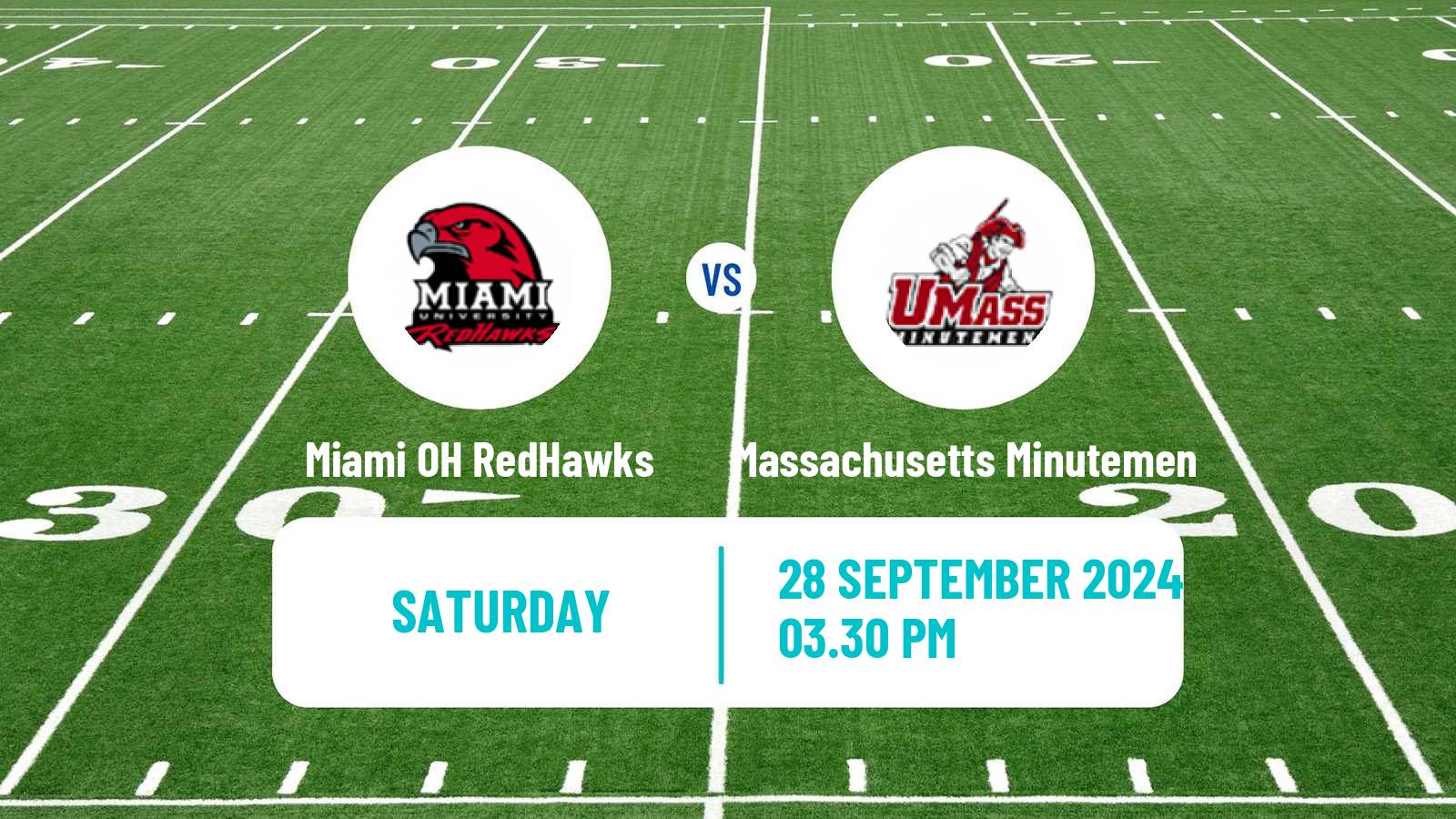 American football NCAA College Football Miami OH RedHawks - Massachusetts Minutemen