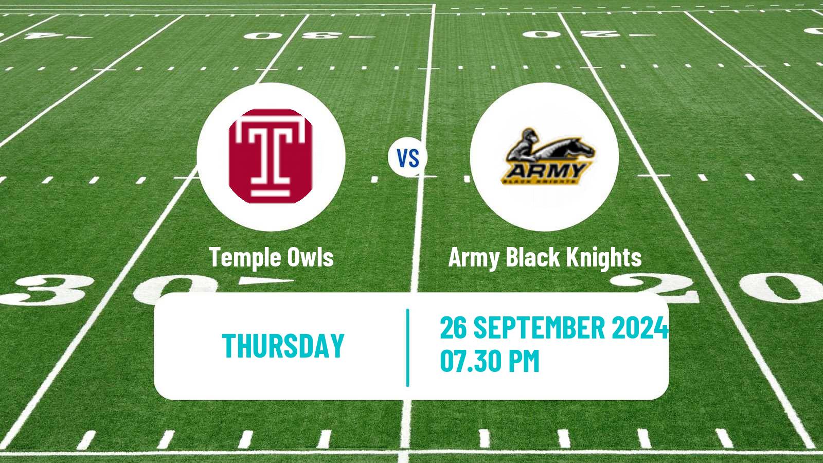 American football NCAA College Football Temple Owls - Army Black Knights