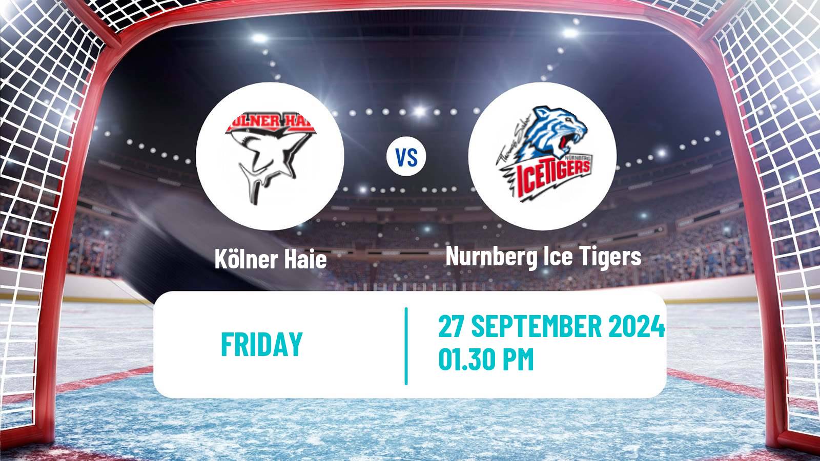 Hockey German Ice Hockey League Kölner Haie - Nurnberg Ice Tigers